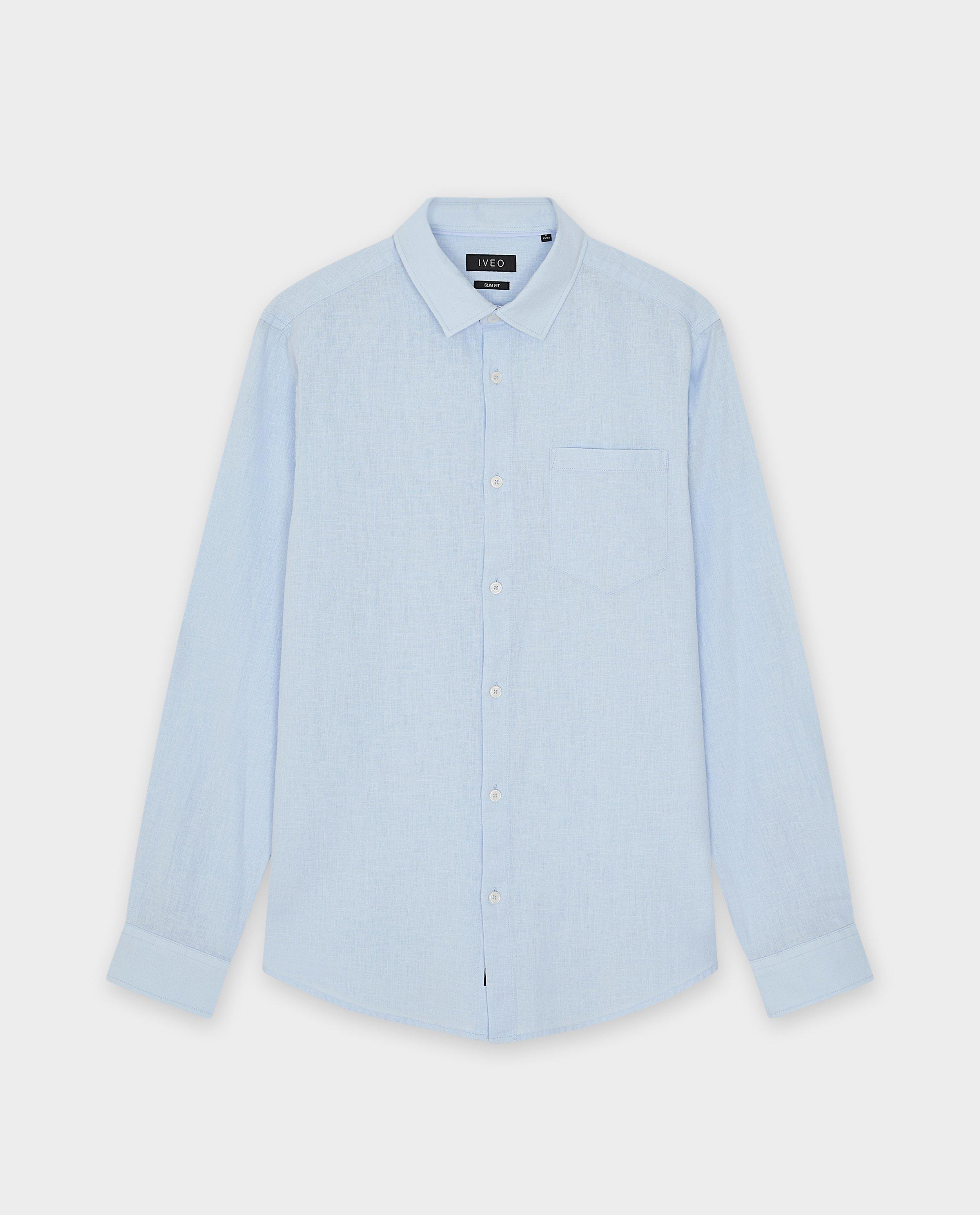Hemden - Hemd met linnen, slim fit