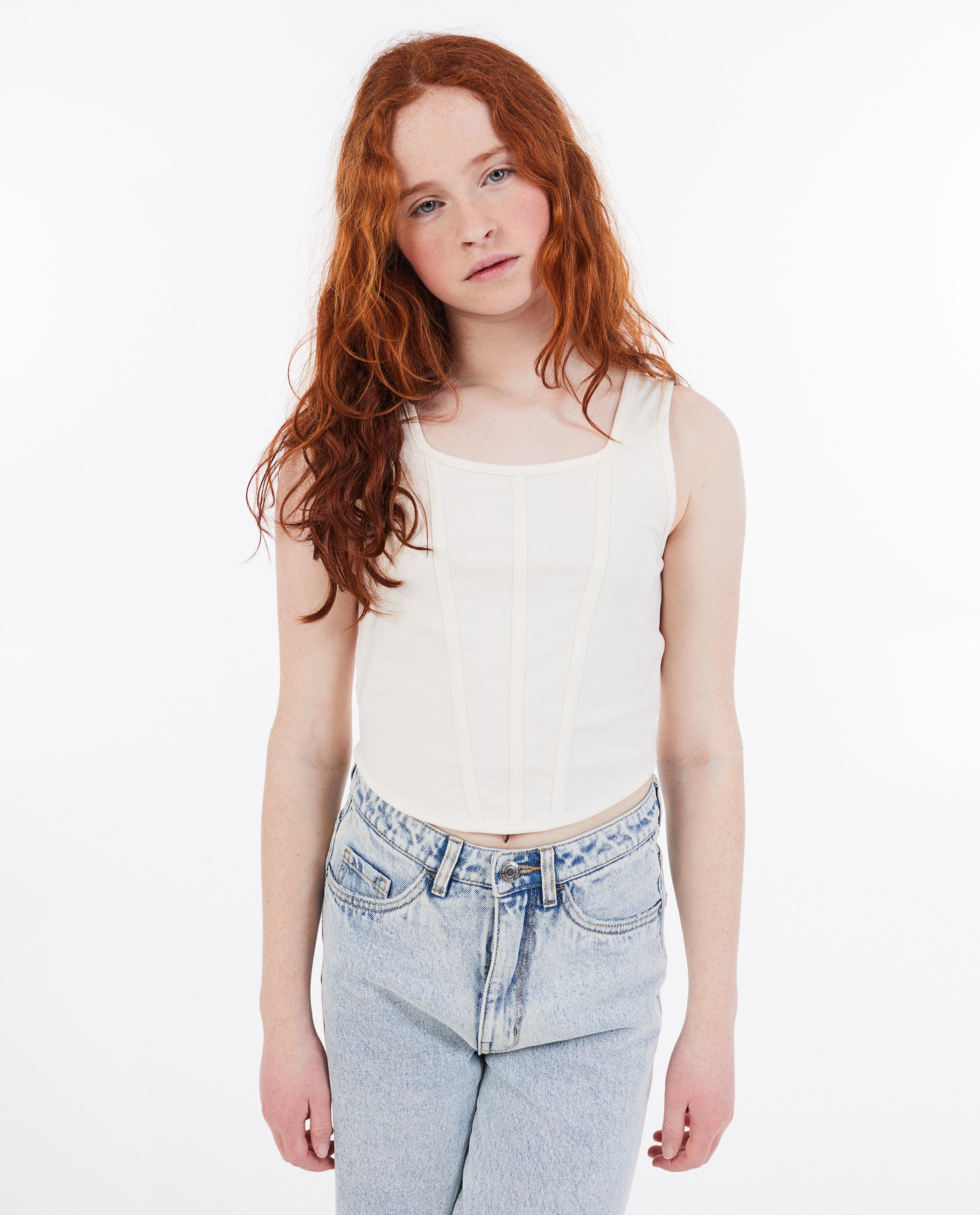 Top met sierbiezen, cropped fit - null - Groggy