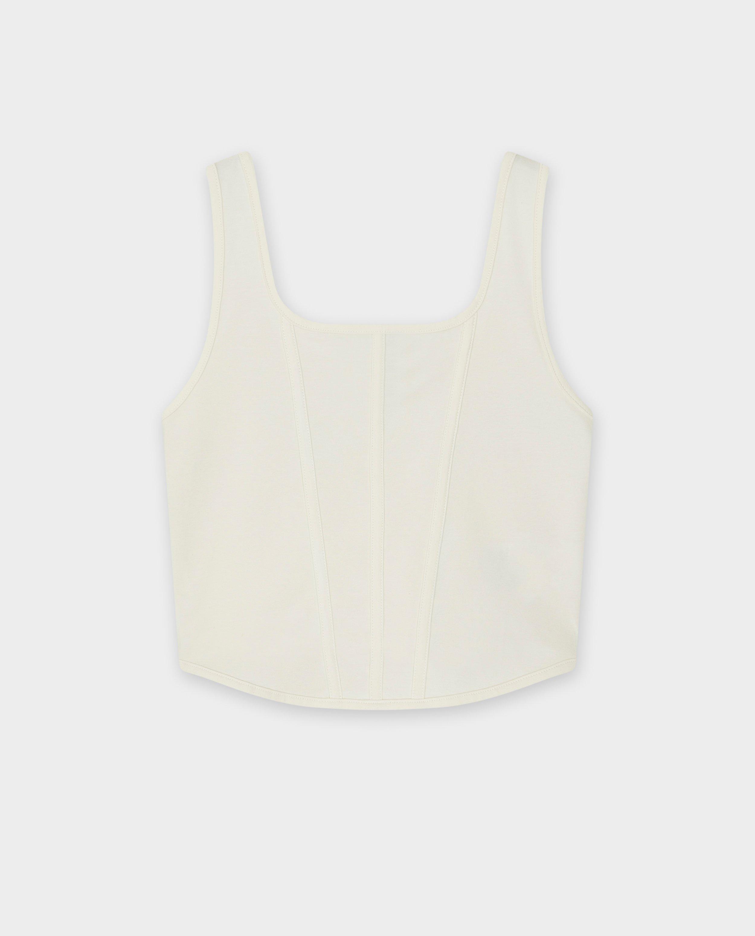 T-shirts - Top met sierbiezen, cropped fit