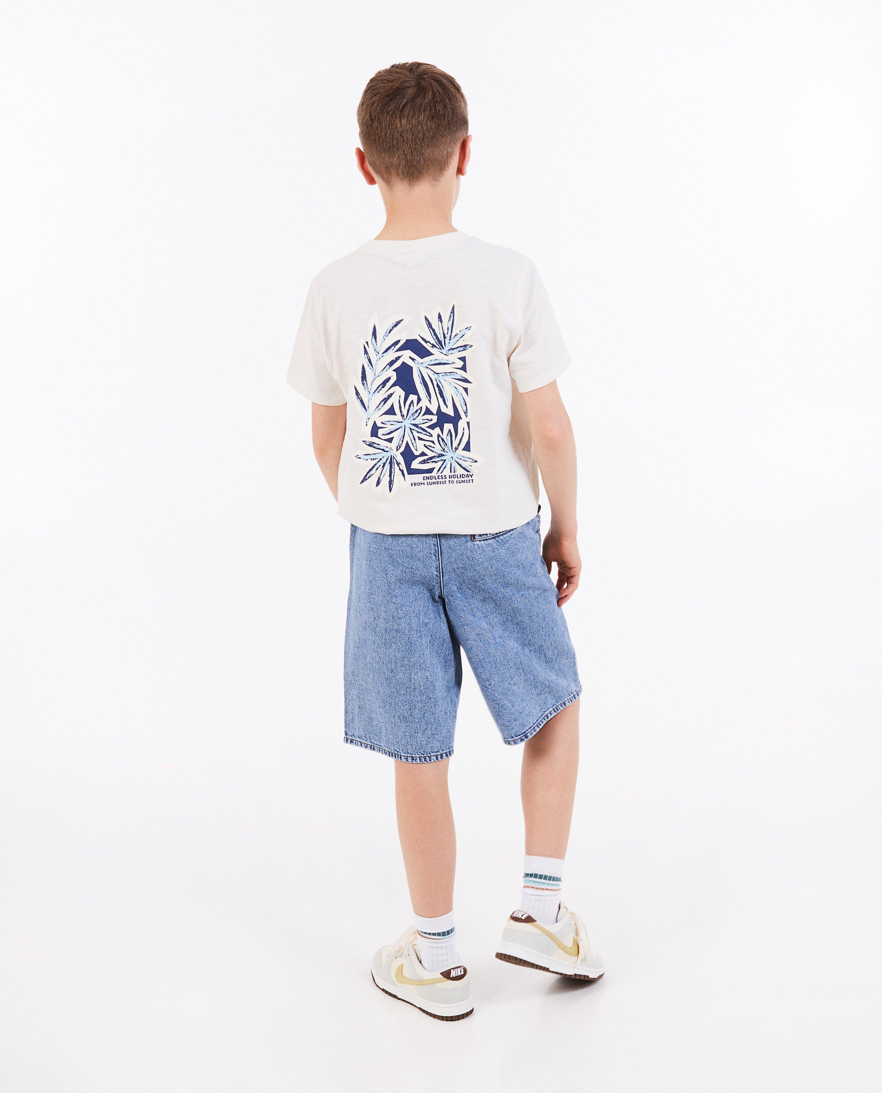 Shorten - Blauwe jeansshort, relaxed fit, 7-14 jaar