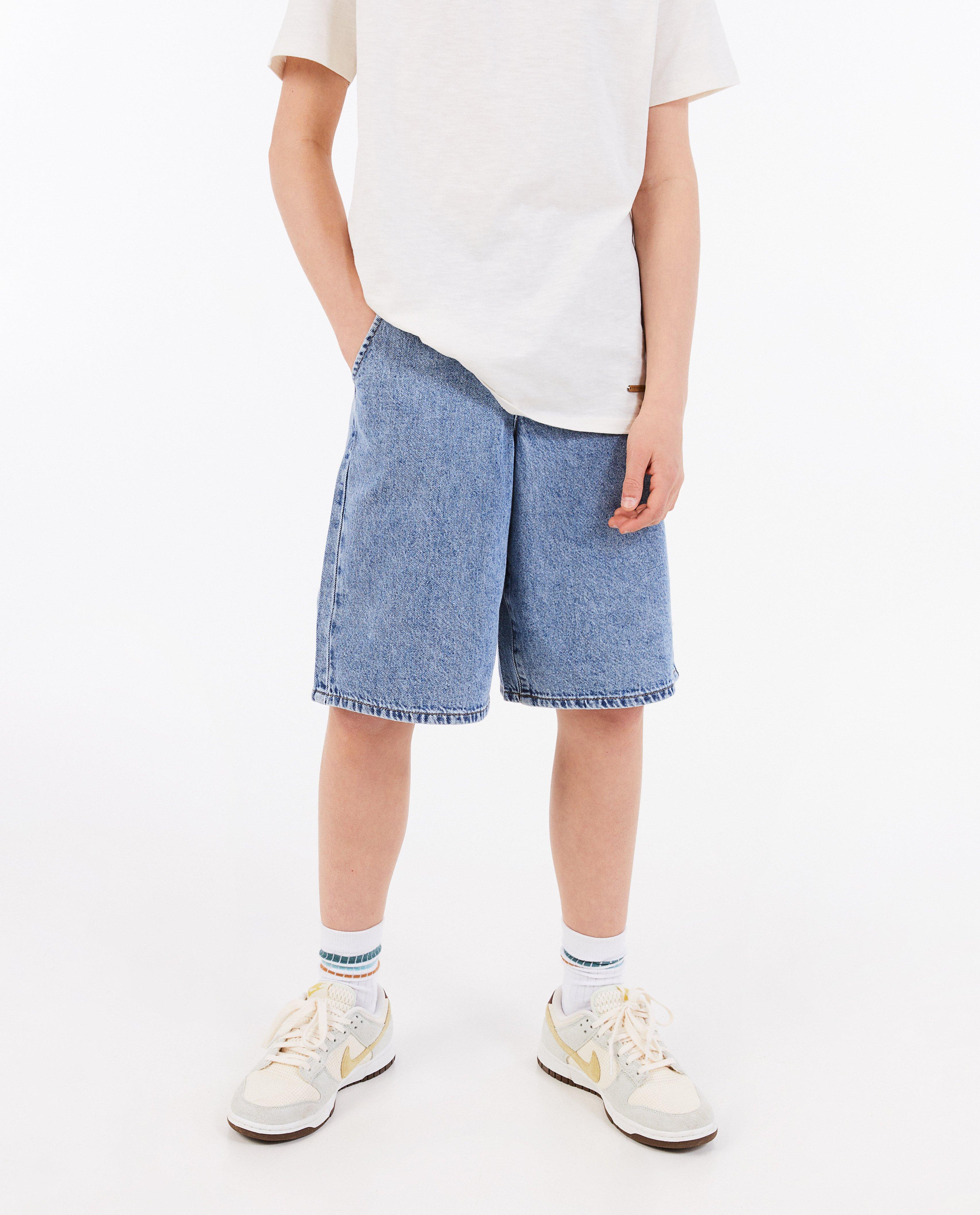 Shorten - Blauwe jeansshort, relaxed fit, 7-14 jaar