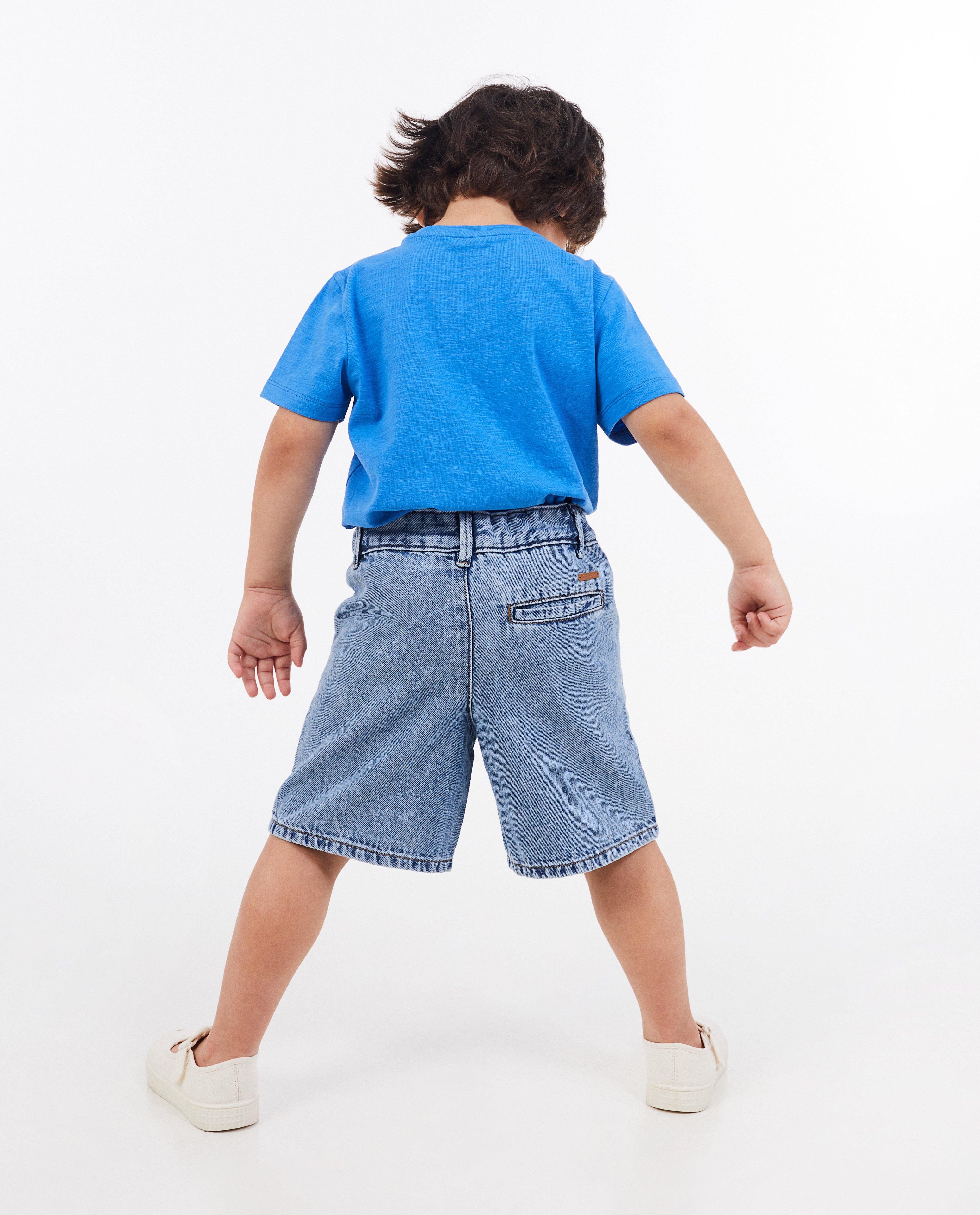 Shorten - Blauwe jeansshort, baggy fit, 2-7 jaar