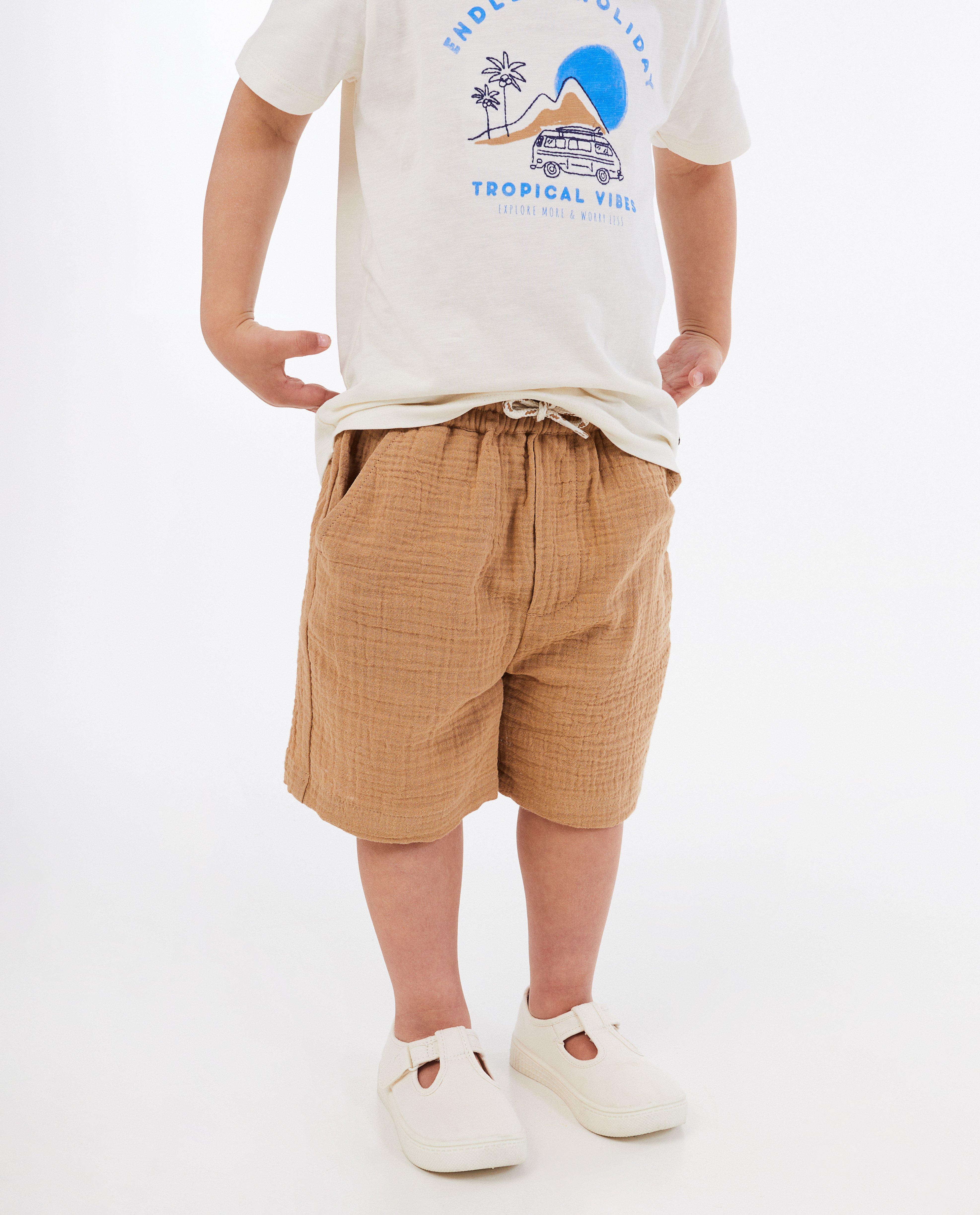 Shorten - Bruine short, baggy fit, 2-7 jaar