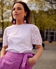 T-shirt met broderie anglaise - null - Sora