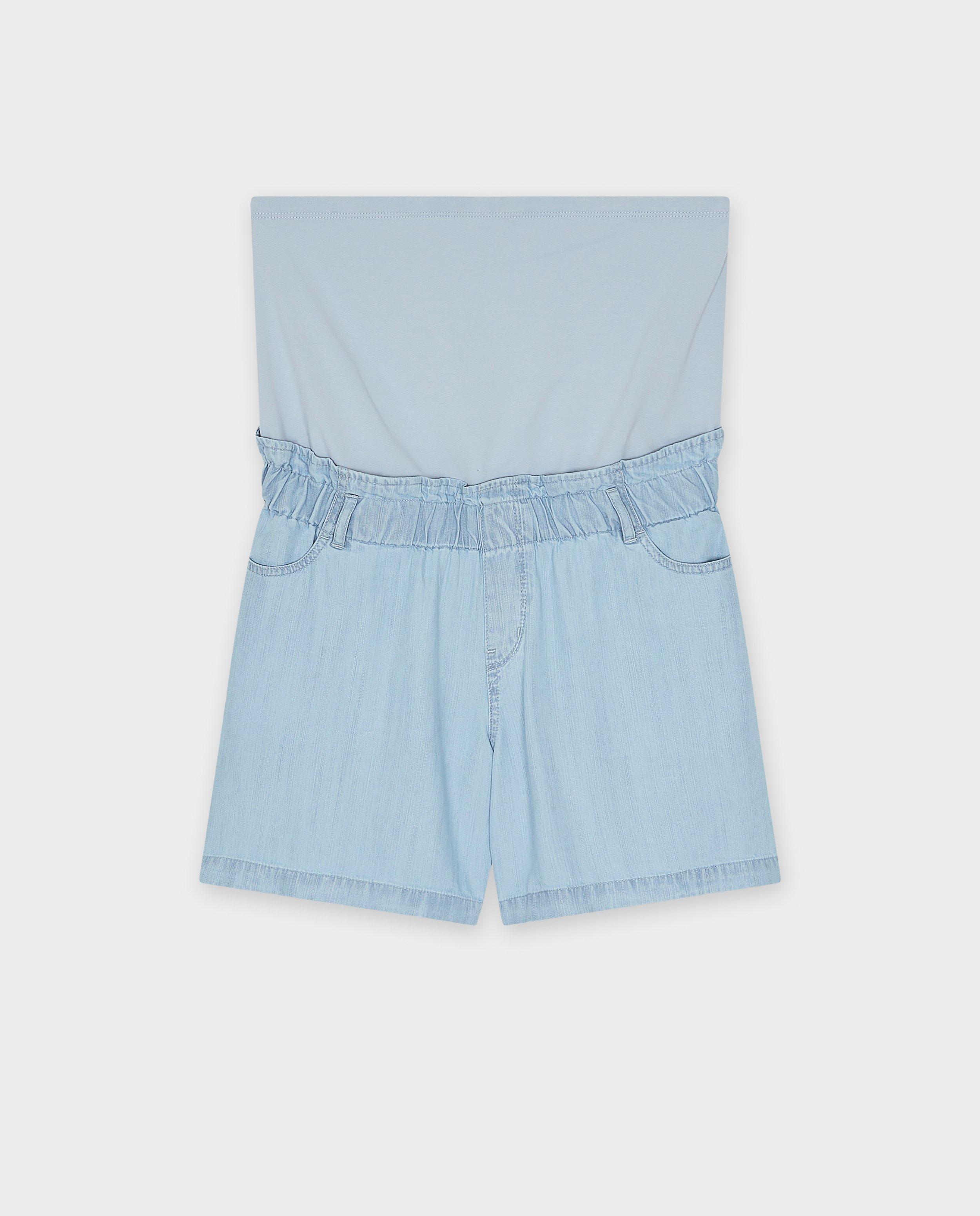 Lichtblauwe jeansshort, zwangerschap - null - Atelier Maman