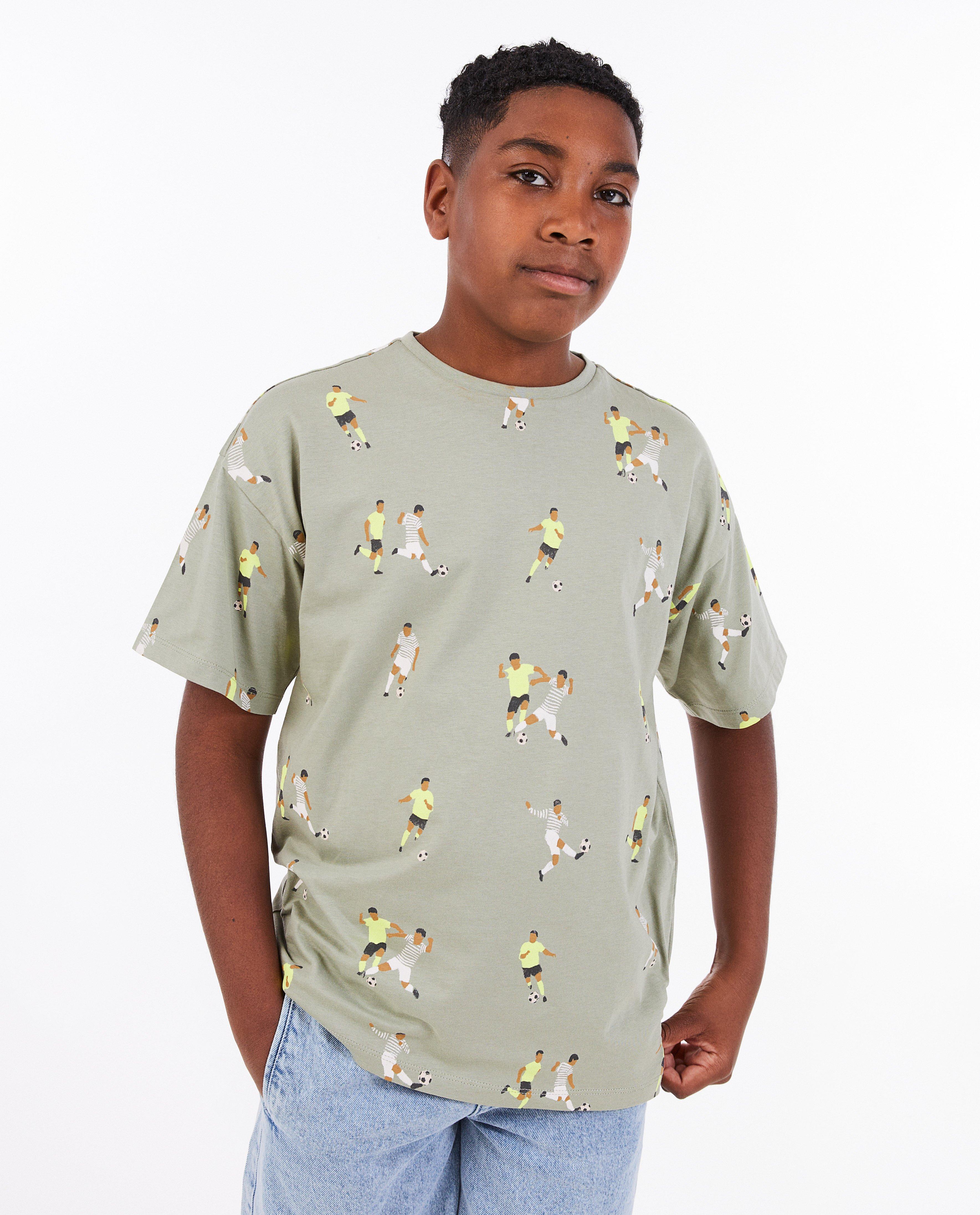 T-shirt met voetballerprint - null - Fish & Chips
