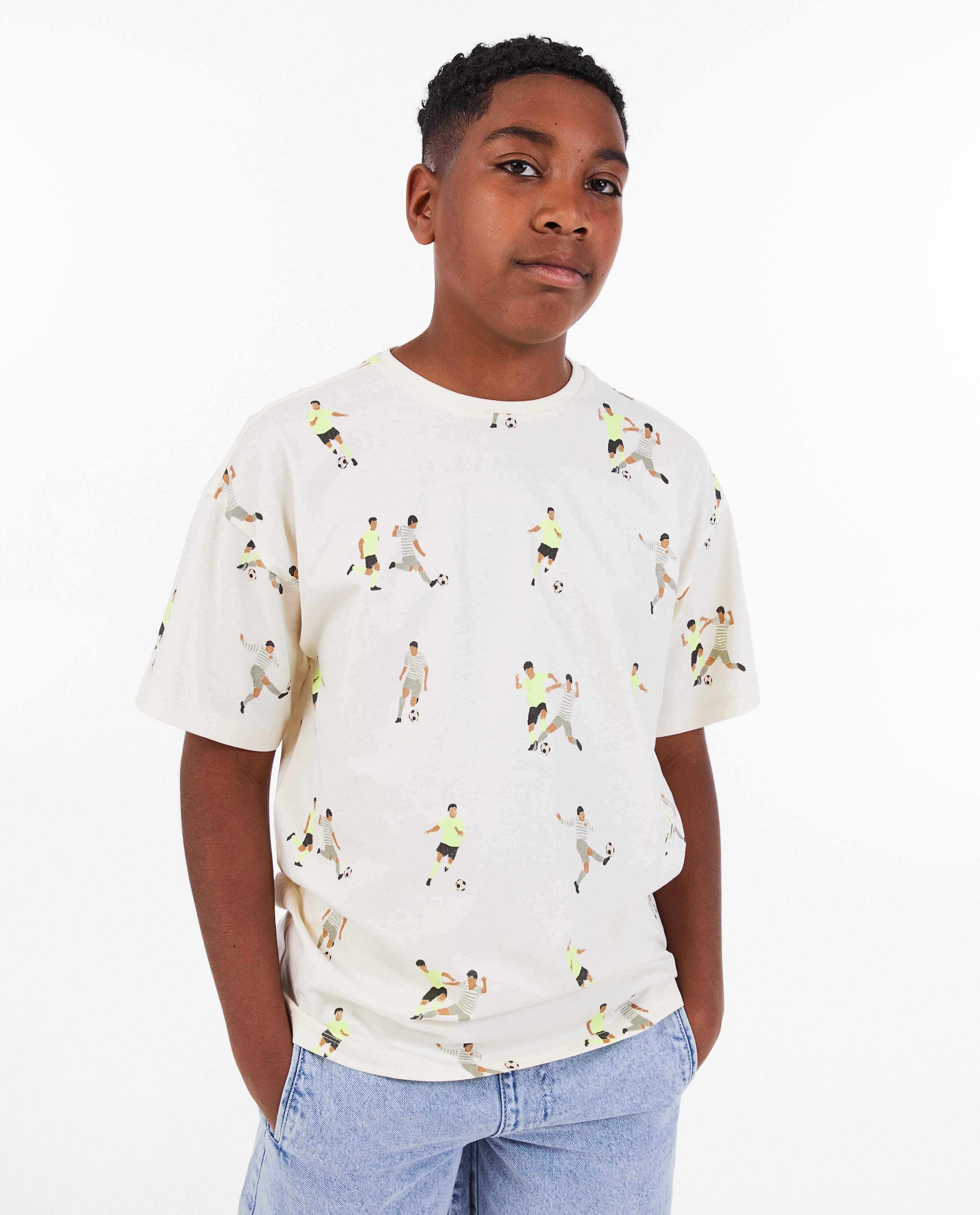 T-shirt met voetballerprint - null - Fish & Chips