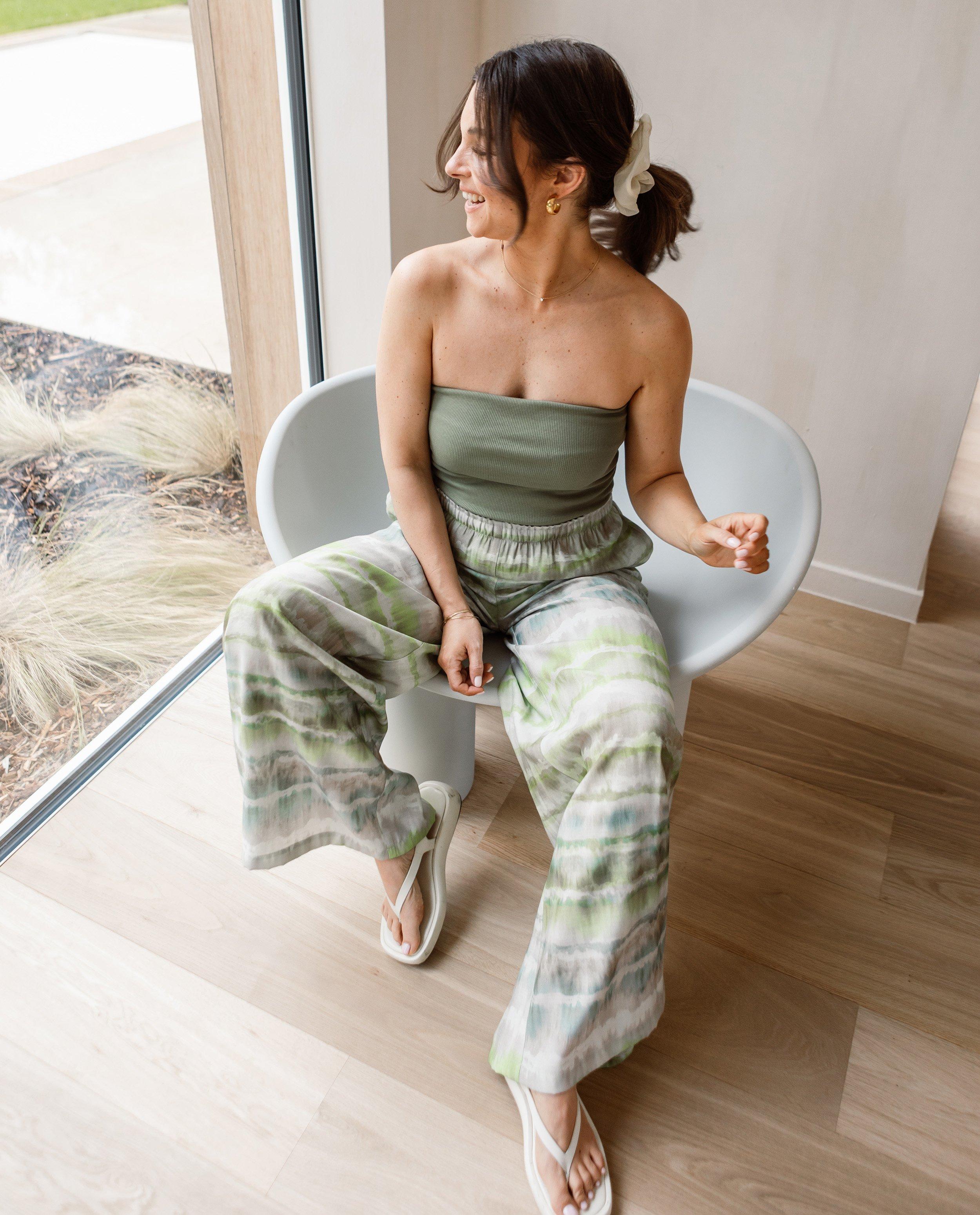 Broeken - Broek met tie dye-print