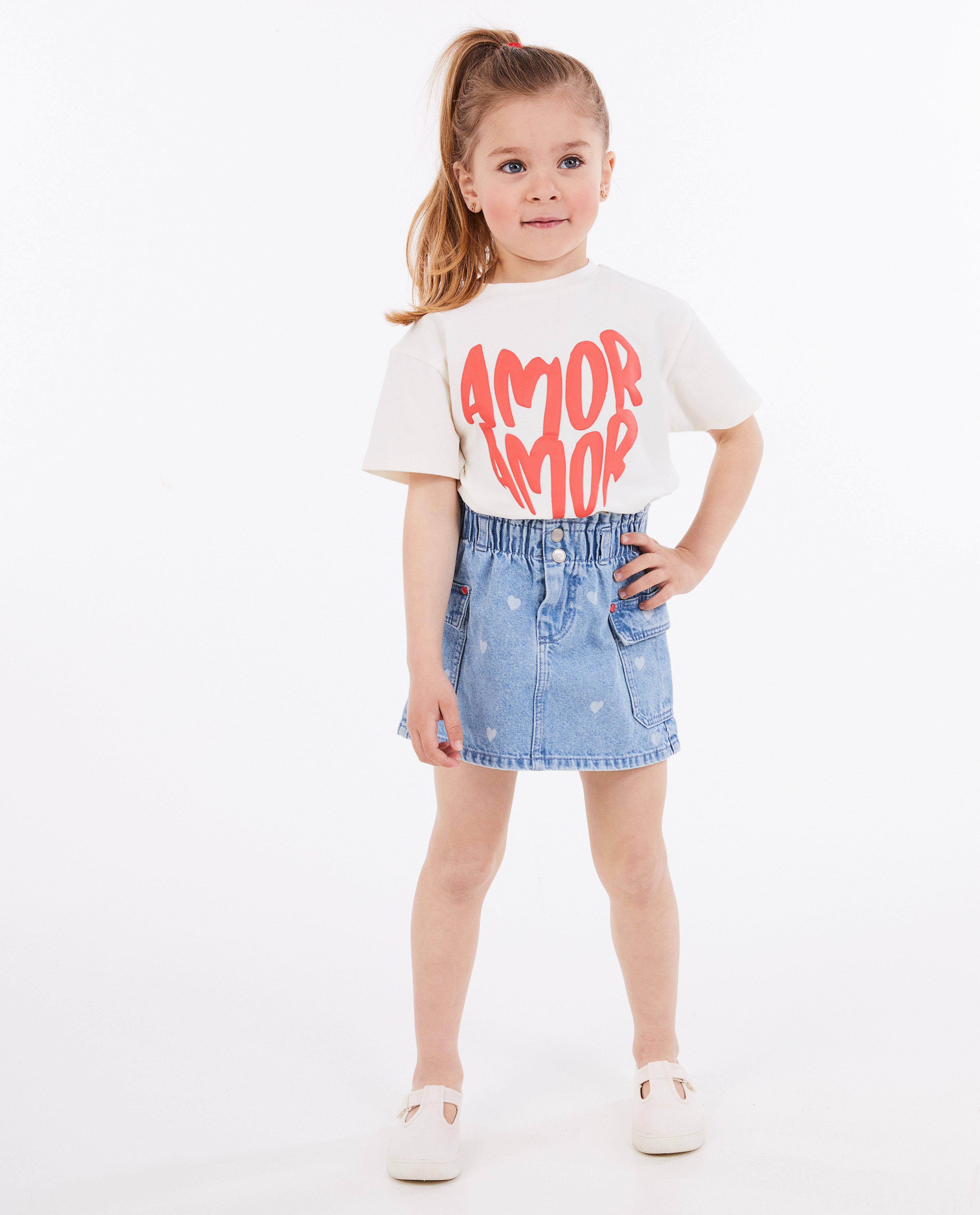 Jeansrok met hartjes K3 De 3 Biggetjes - null - K3