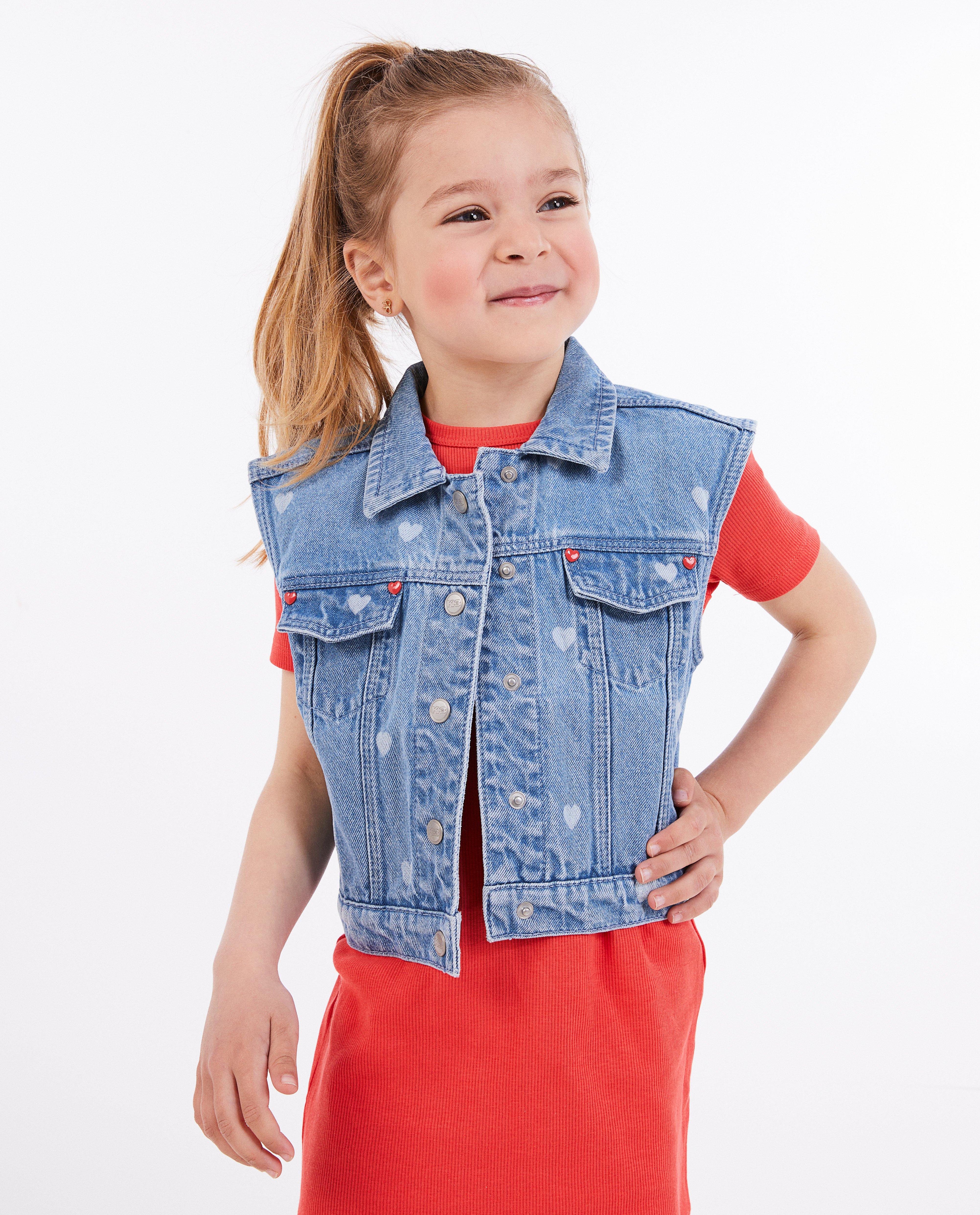 Cardigan - Jeansvest met hartjes K3 De 3 Biggetjes