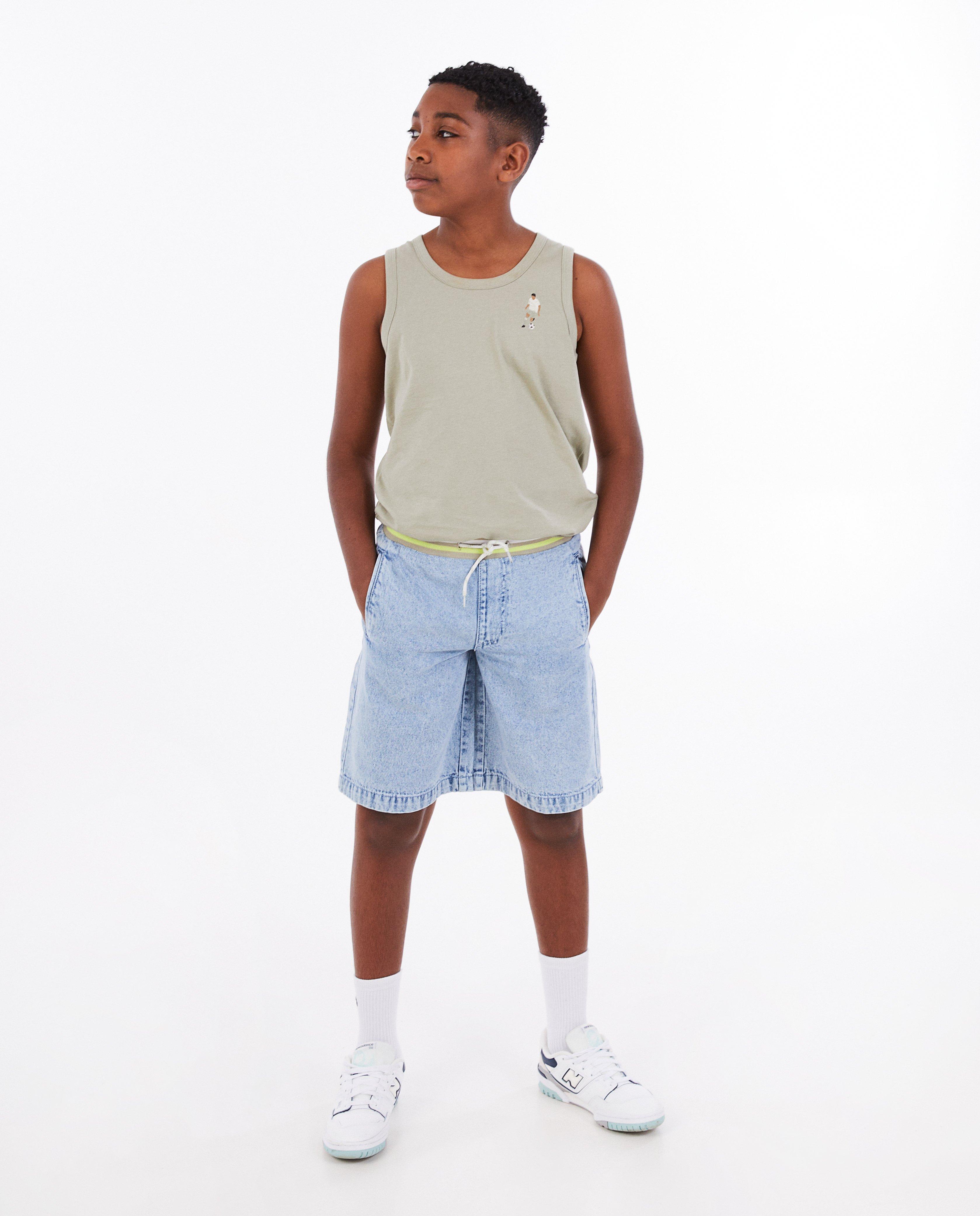 Blauwe jeansshort, relaxed fit - null - Fish & Chips