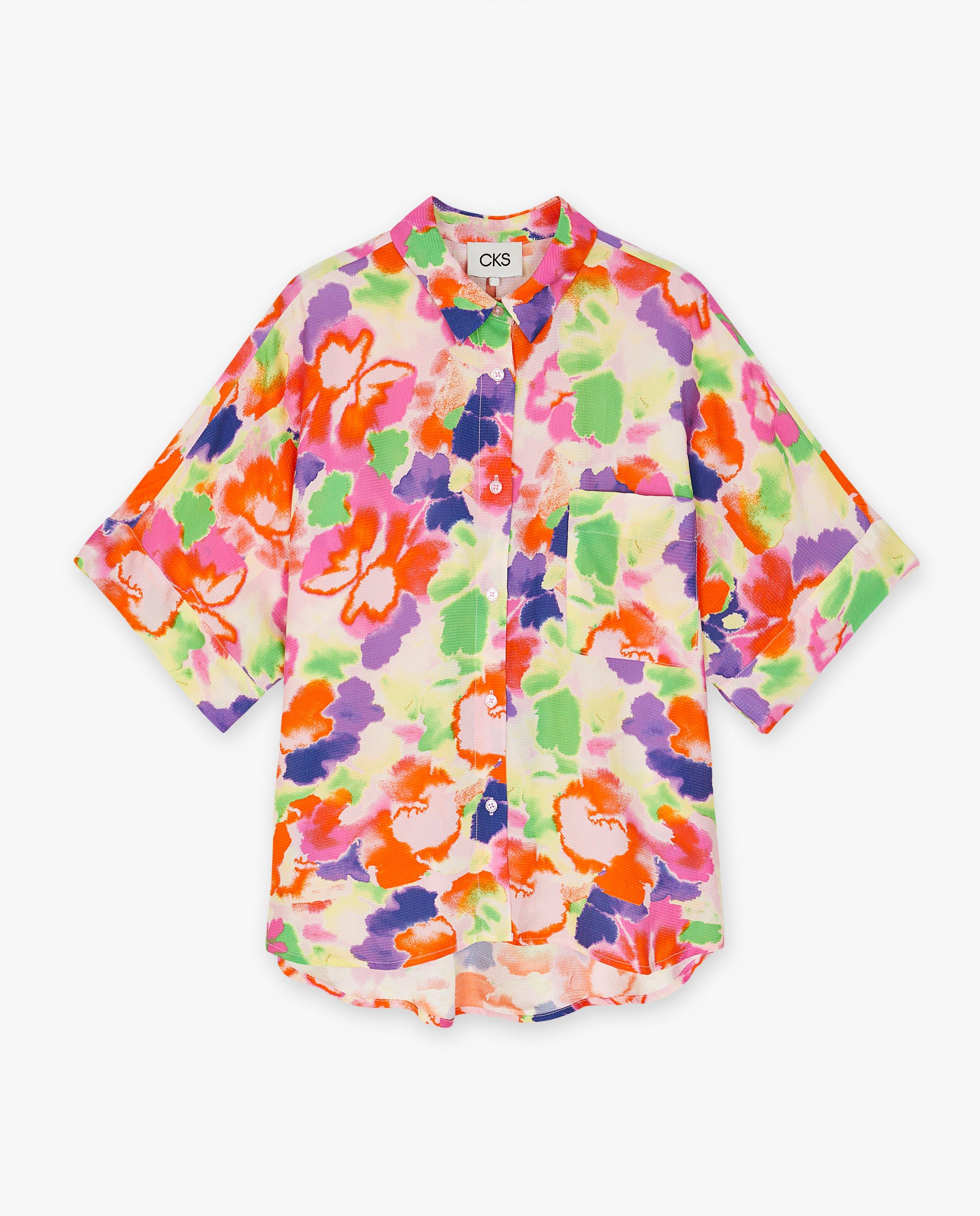 Hemden - Blouse met abstracte bloemenprint