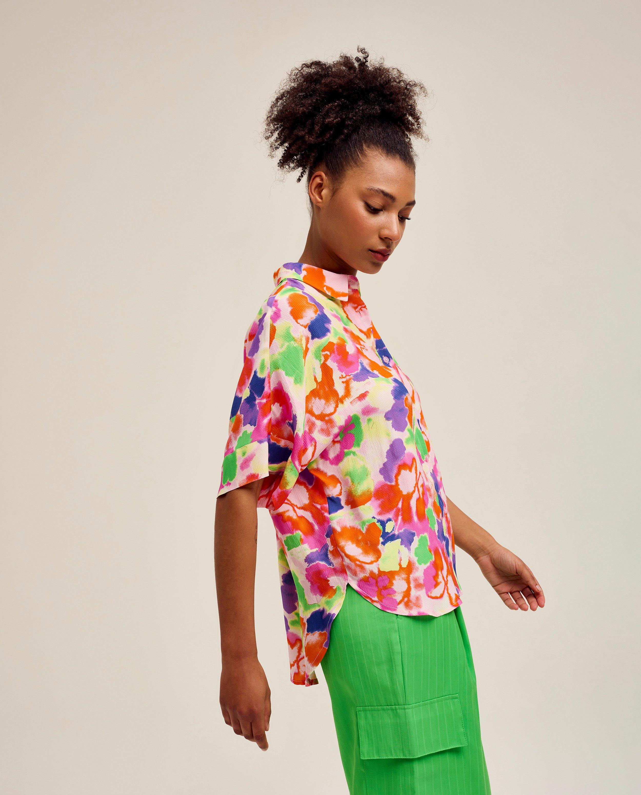 Hemden - Blouse met abstracte bloemenprint