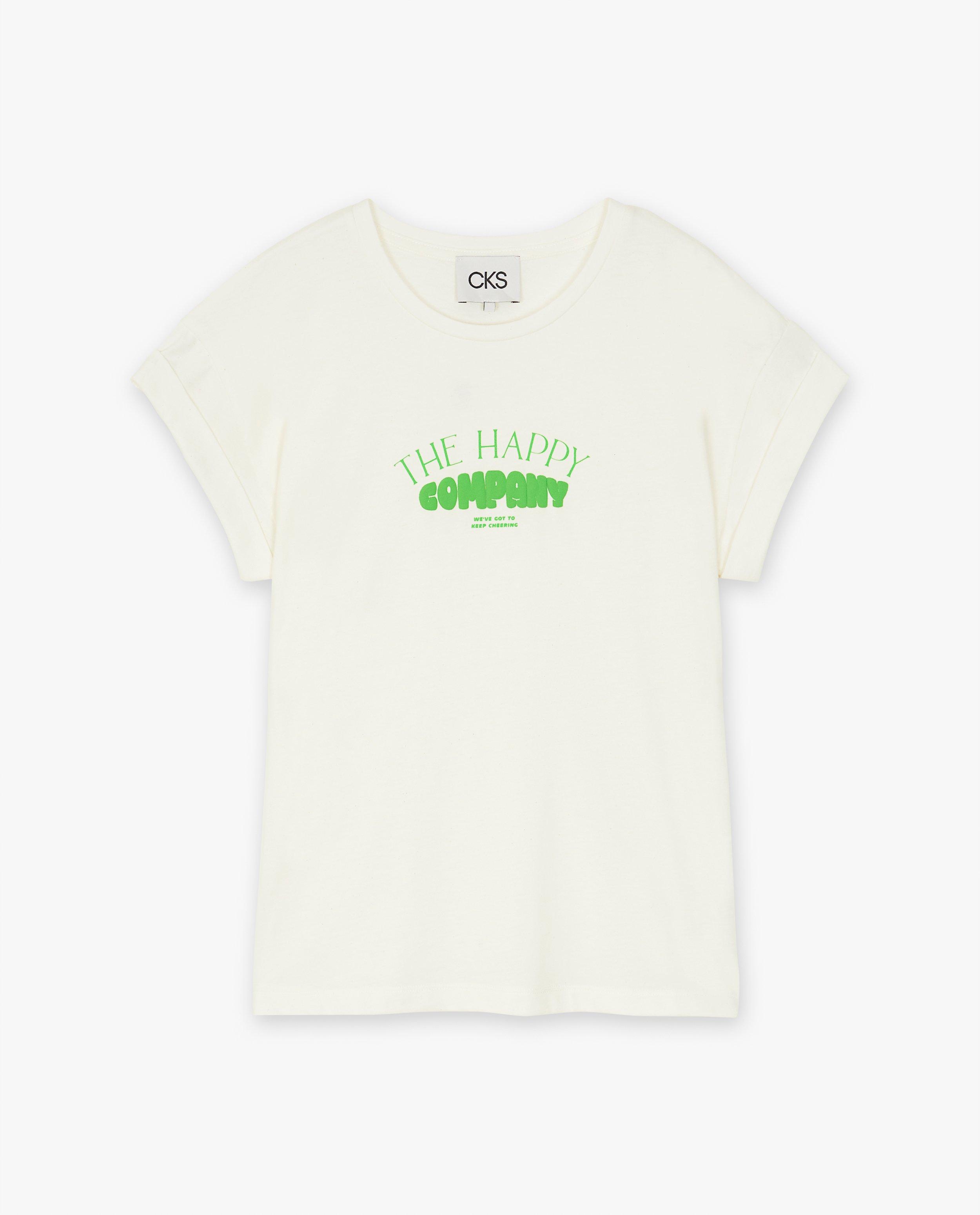 T-shirts - T-shirt met opschrift in reliëf