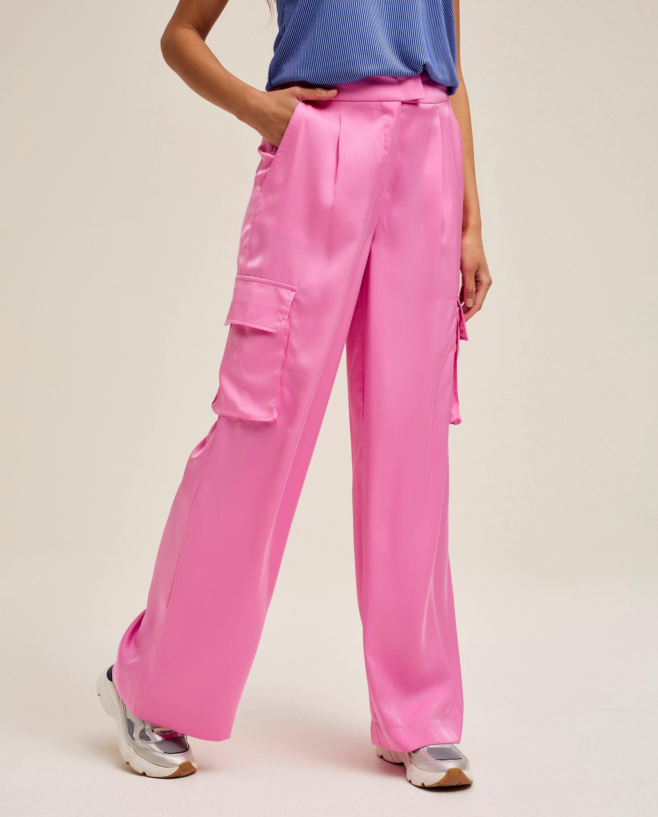 Pantalons - Pantalon rose, coupe cargo