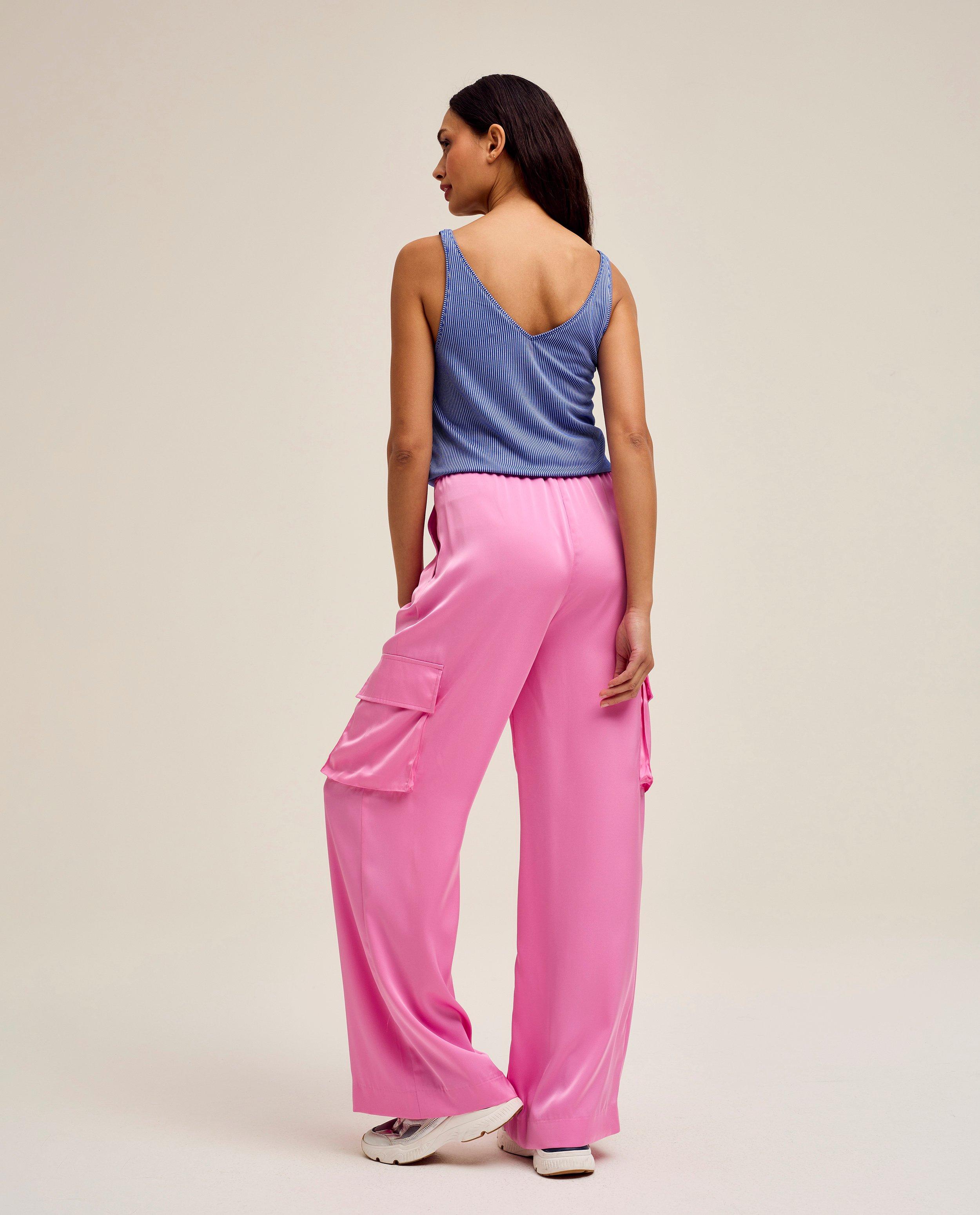 Pantalons - Pantalon rose, coupe cargo