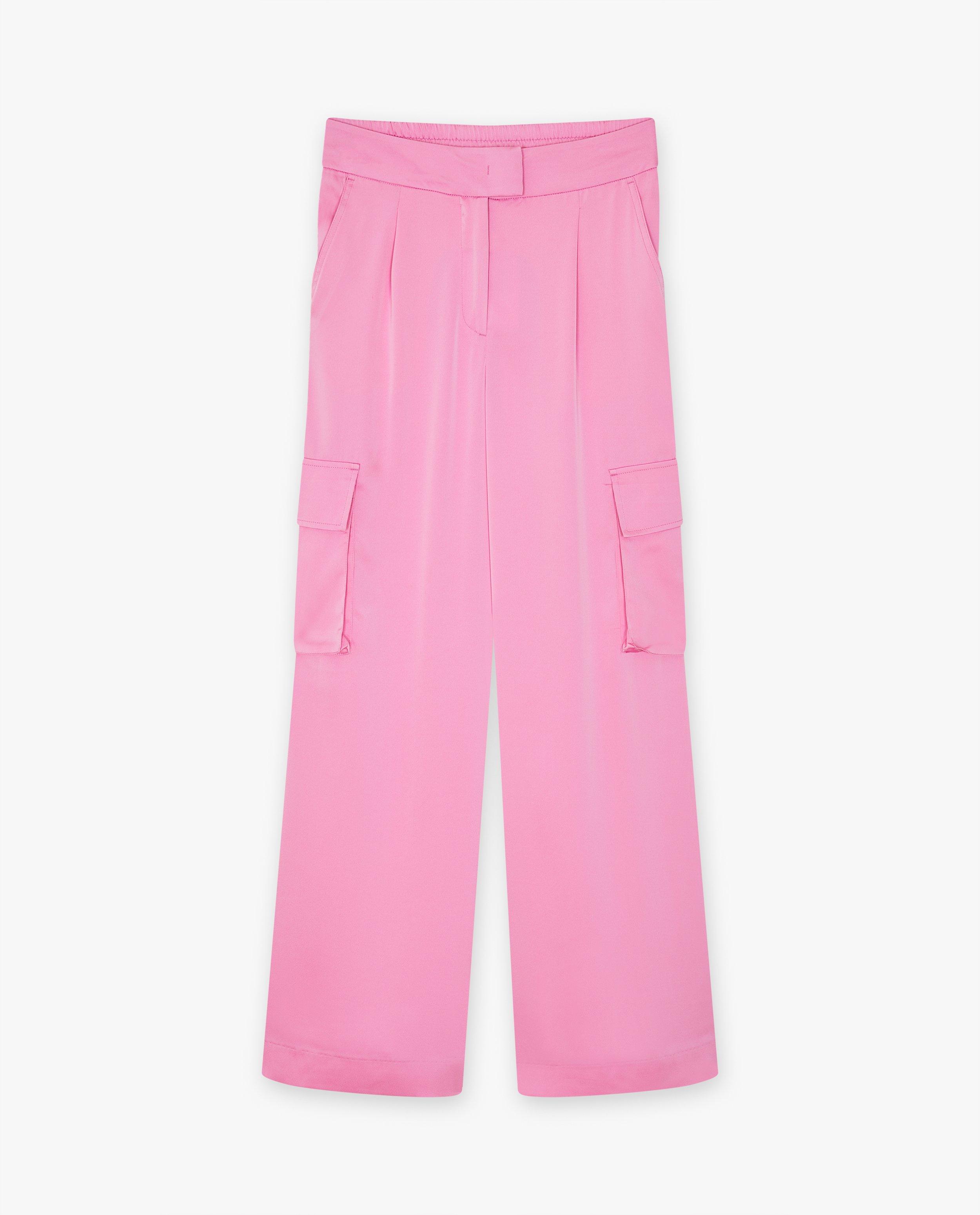 Pantalons - Pantalon rose, coupe cargo