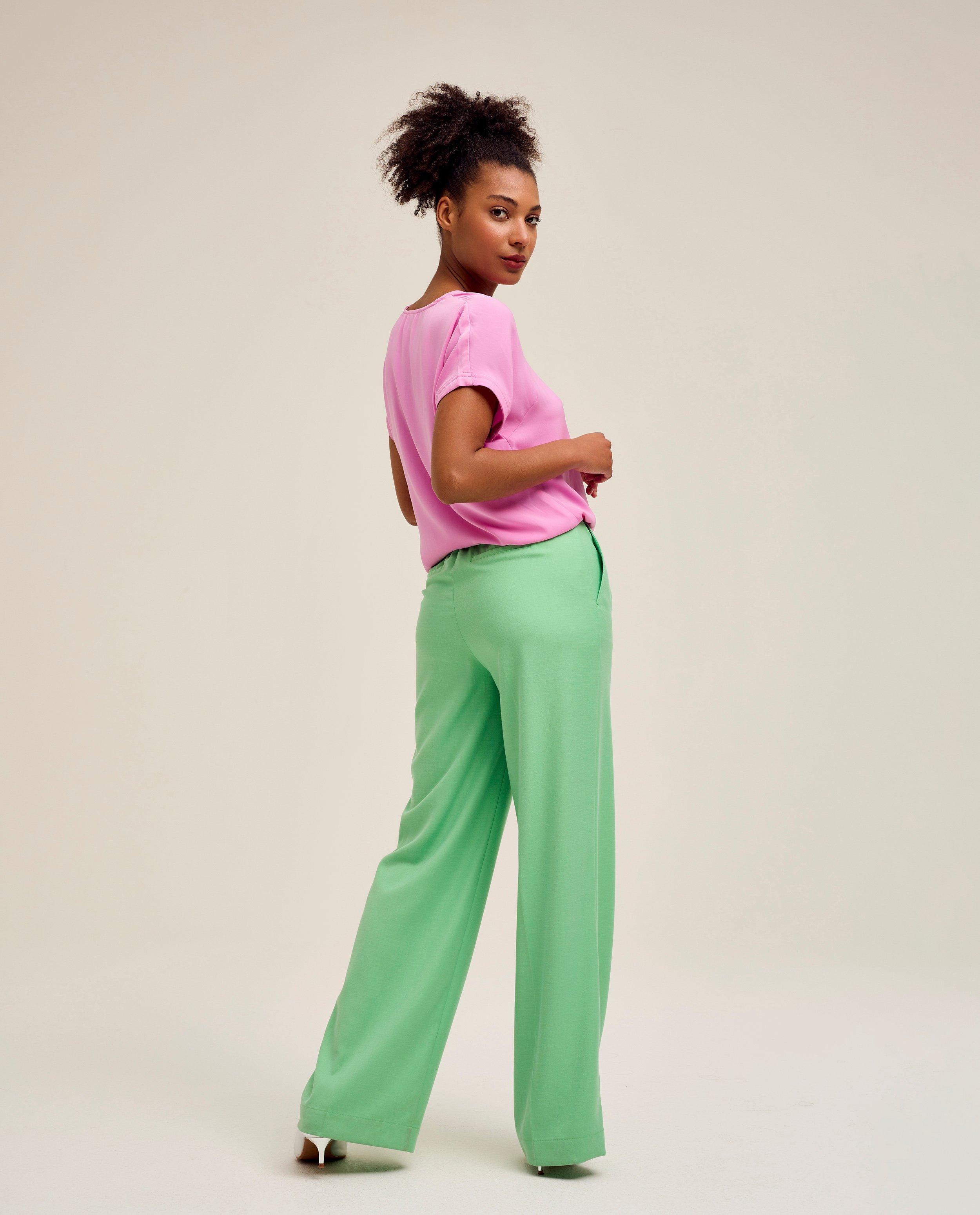 Pantalons - Pantalon vert pâle, coupe ample