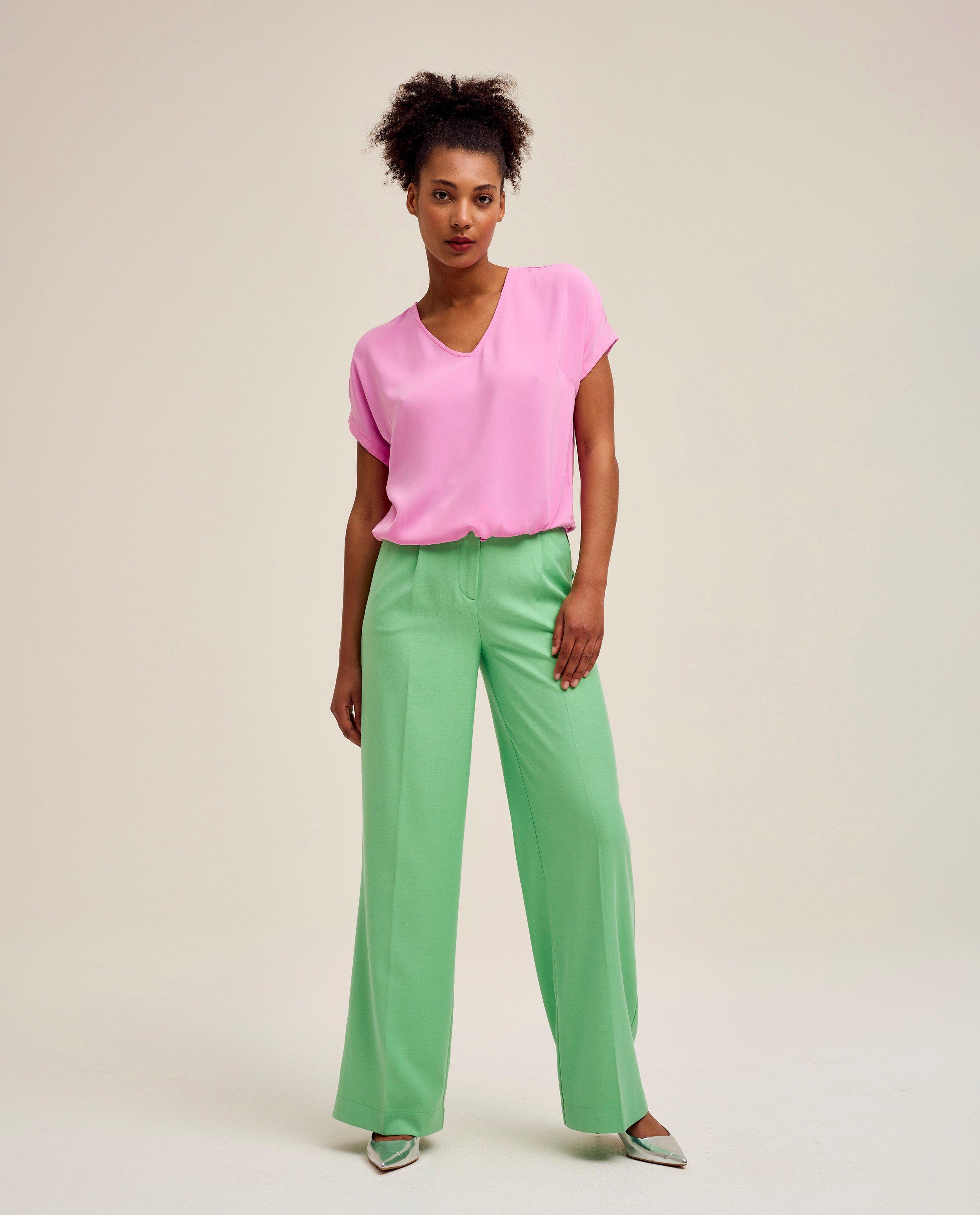 Pantalons - Pantalon vert pâle, coupe ample