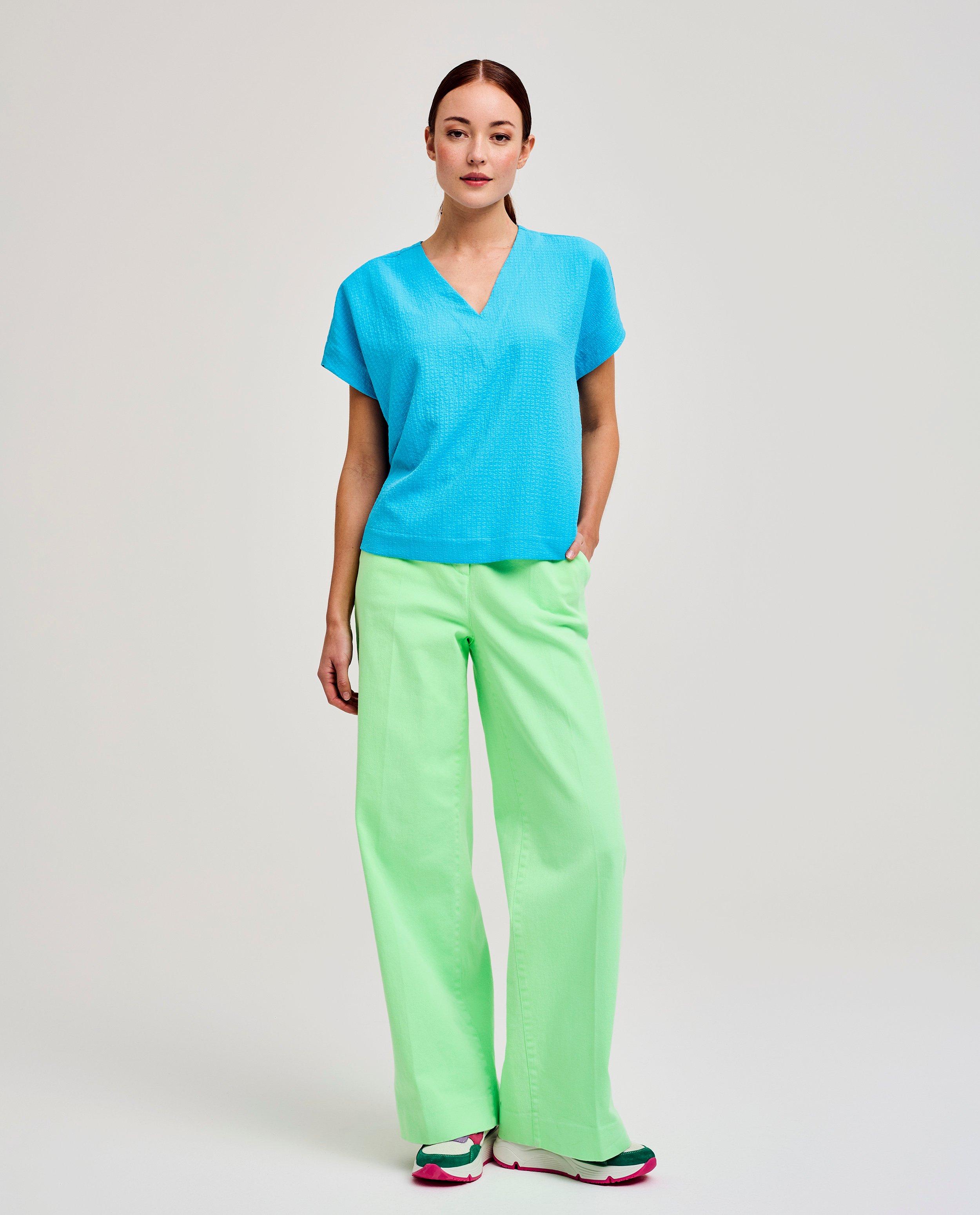 Pantalon vert fluo, coupe ample - null - CKS Femmes