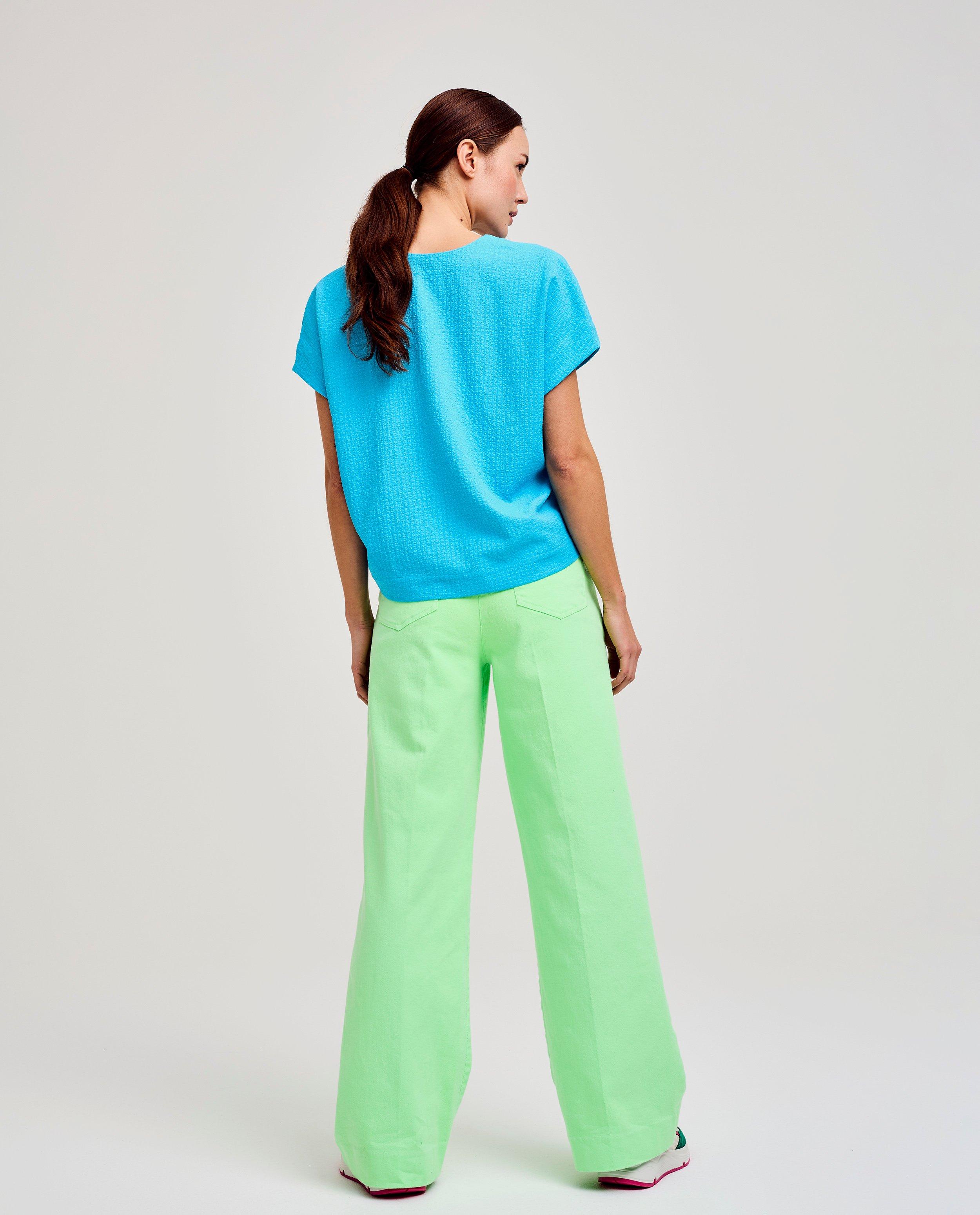 Jeans - Pantalon vert fluo, coupe ample