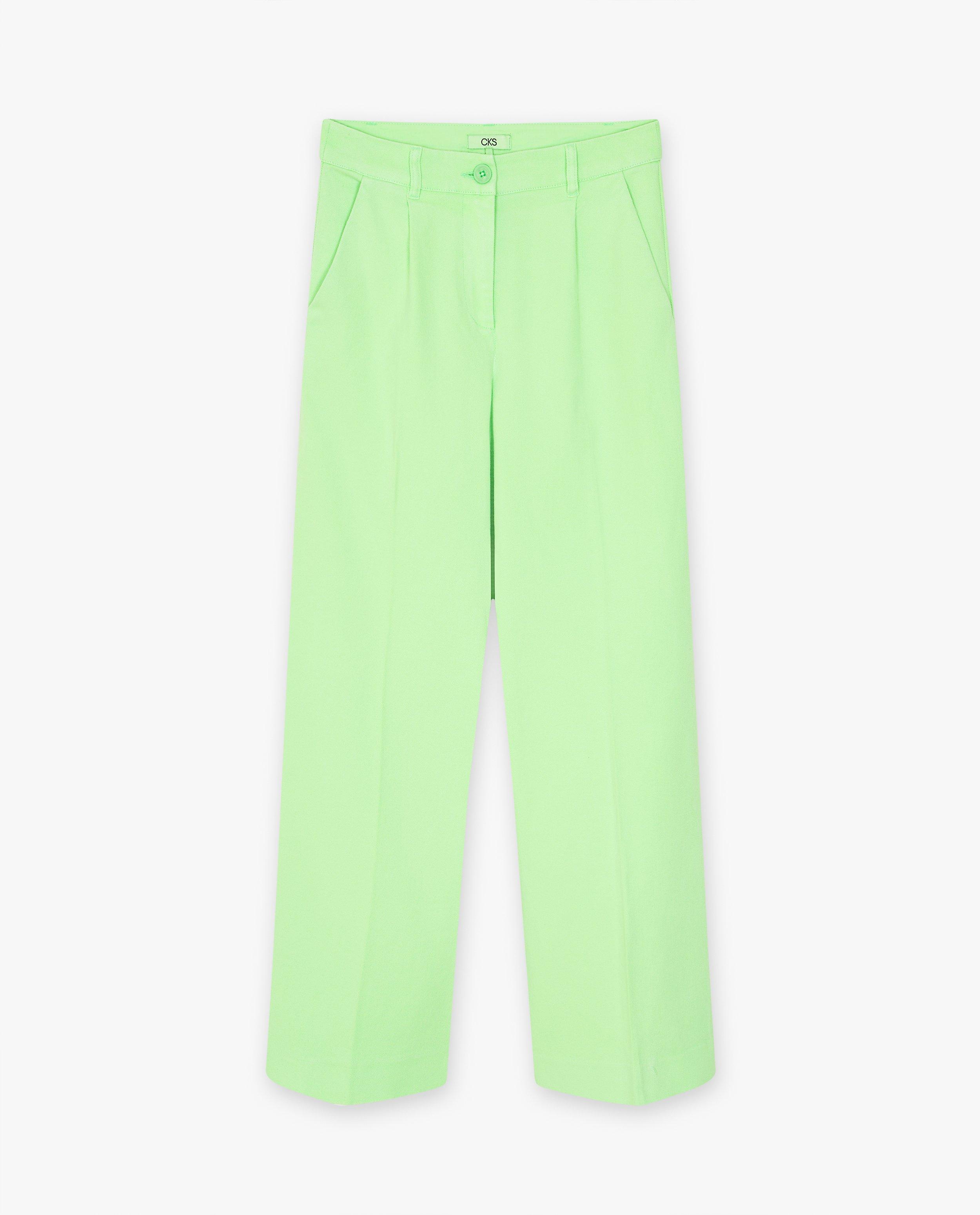 Jeans - Pantalon vert fluo, coupe ample