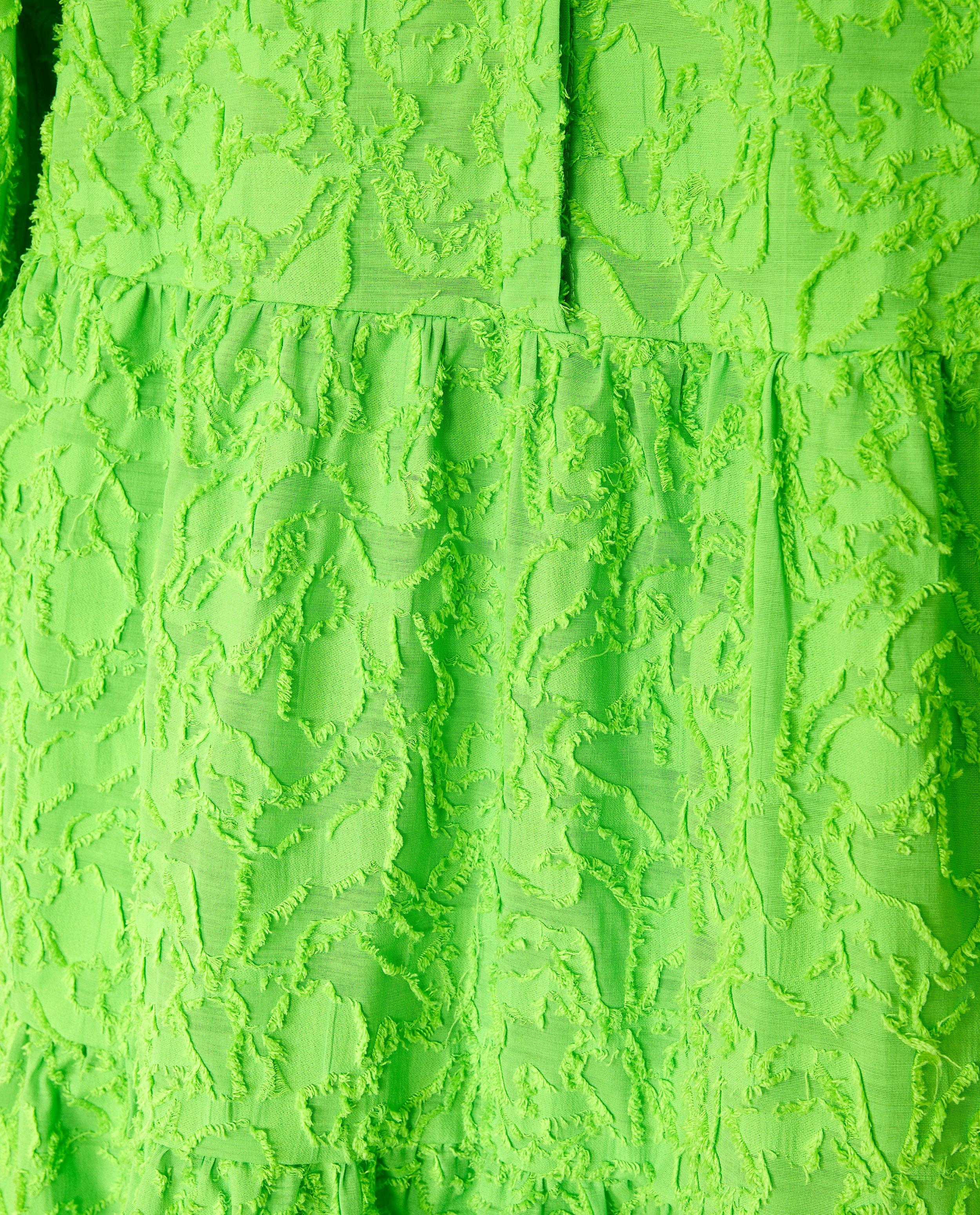 Robes - Robe verte avec texture fleurie