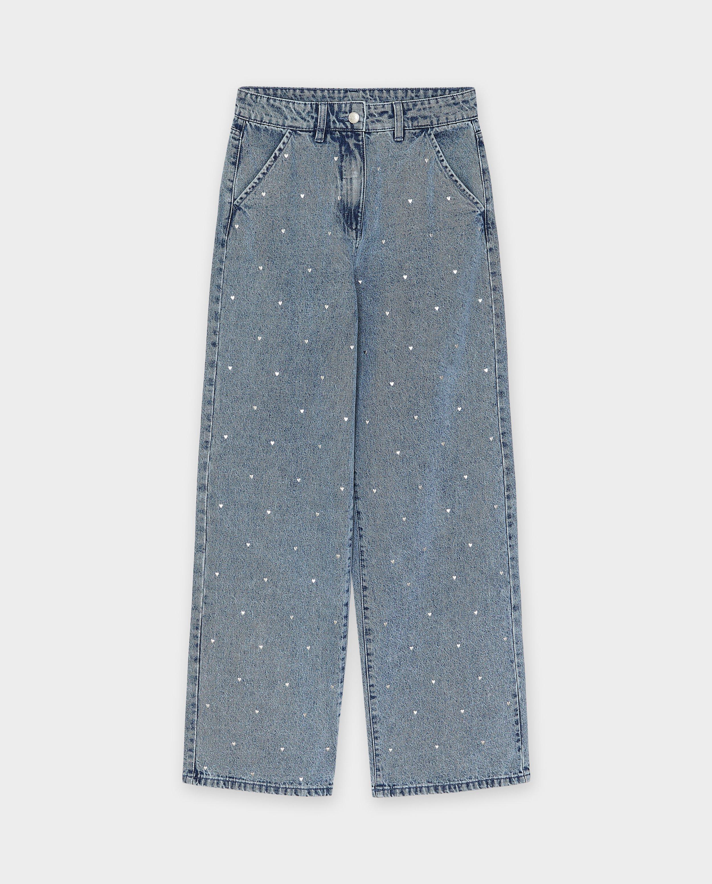 Jeans met metallic hartjes, straight fit, XS-XL - Product Detail - blauw - afbeelding nummer 3
