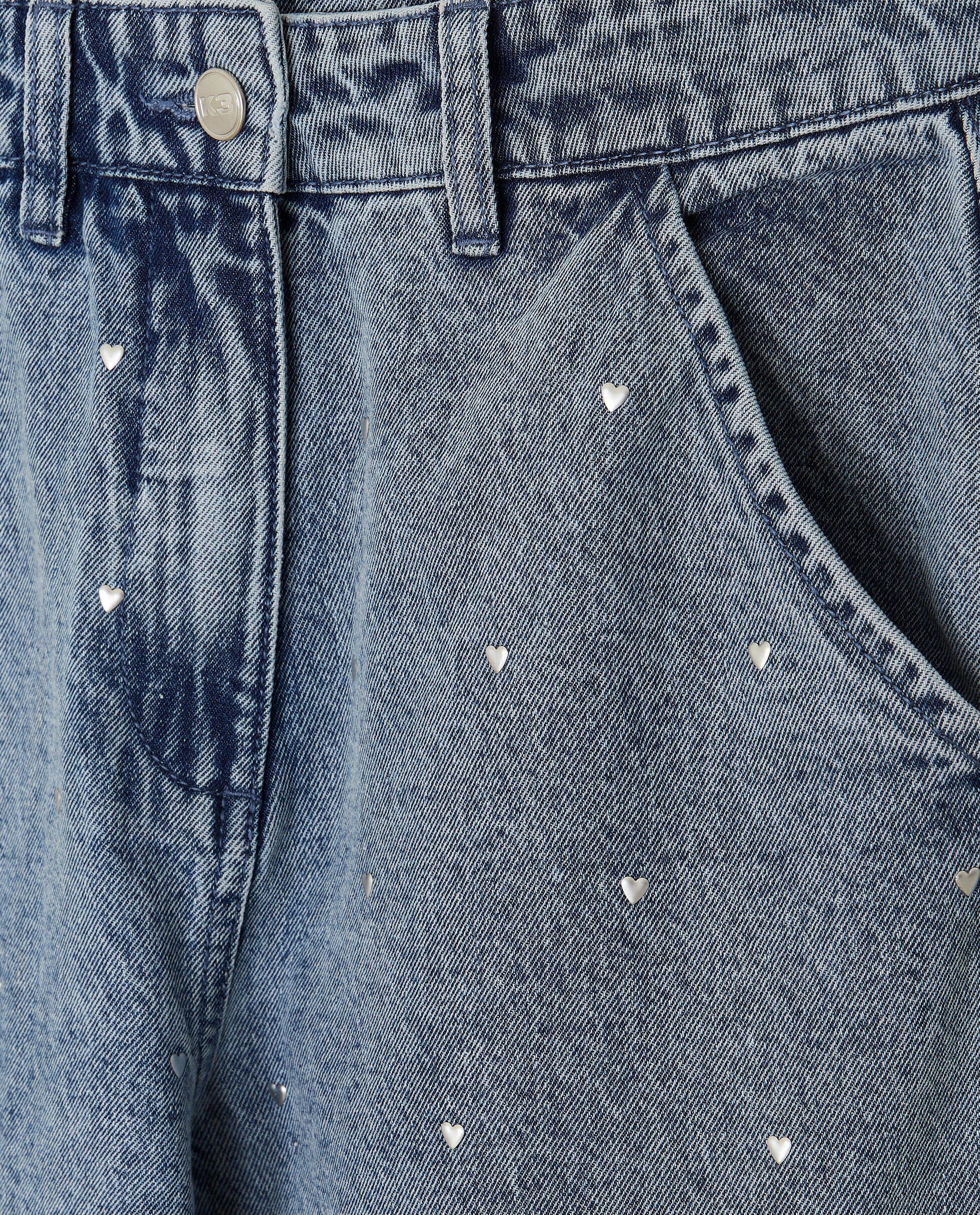 Jeans met metallic hartjes, straight fit, XS-XL - Product Detail - blauw - afbeelding nummer 5