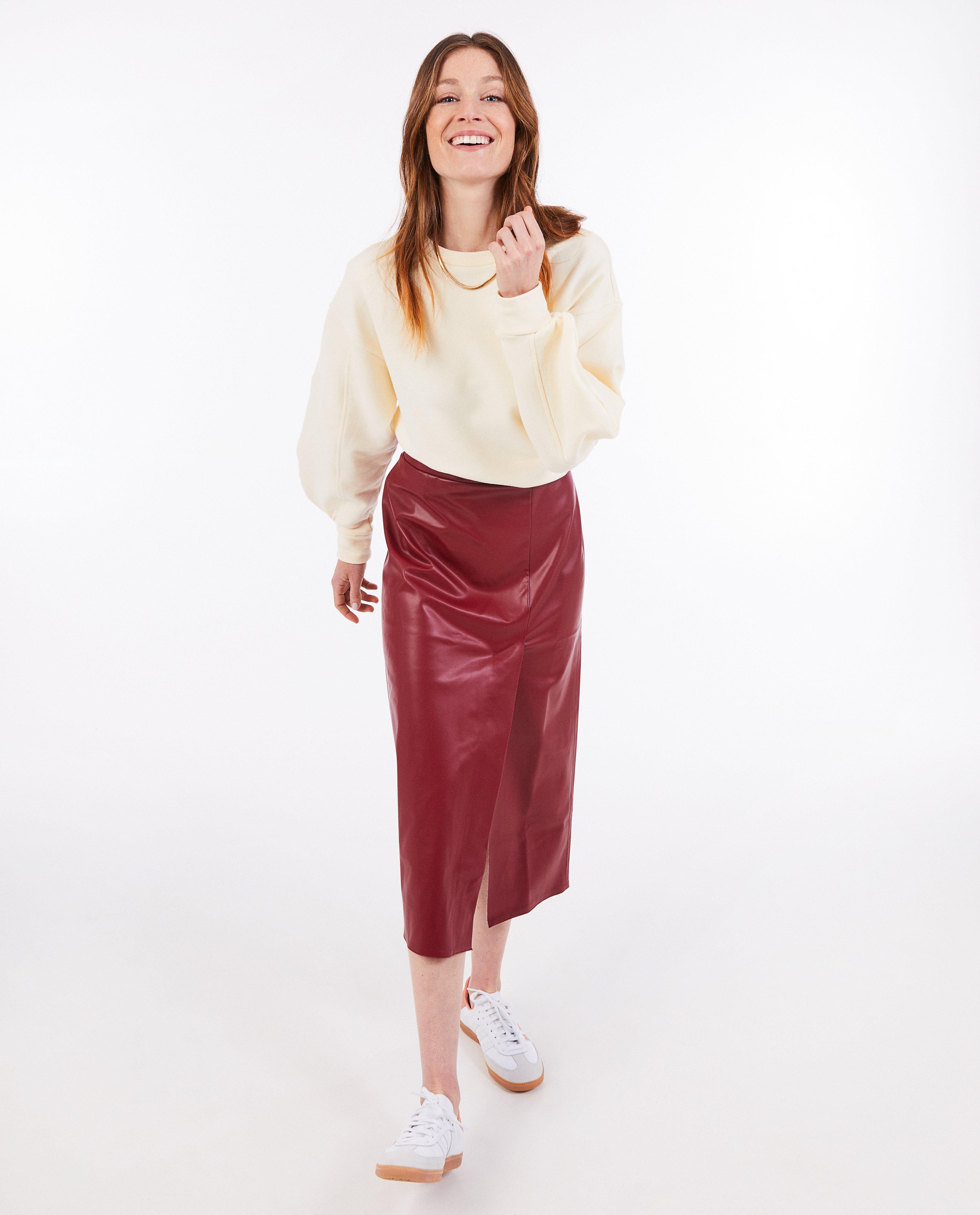 Rok met leather look - null - Sora