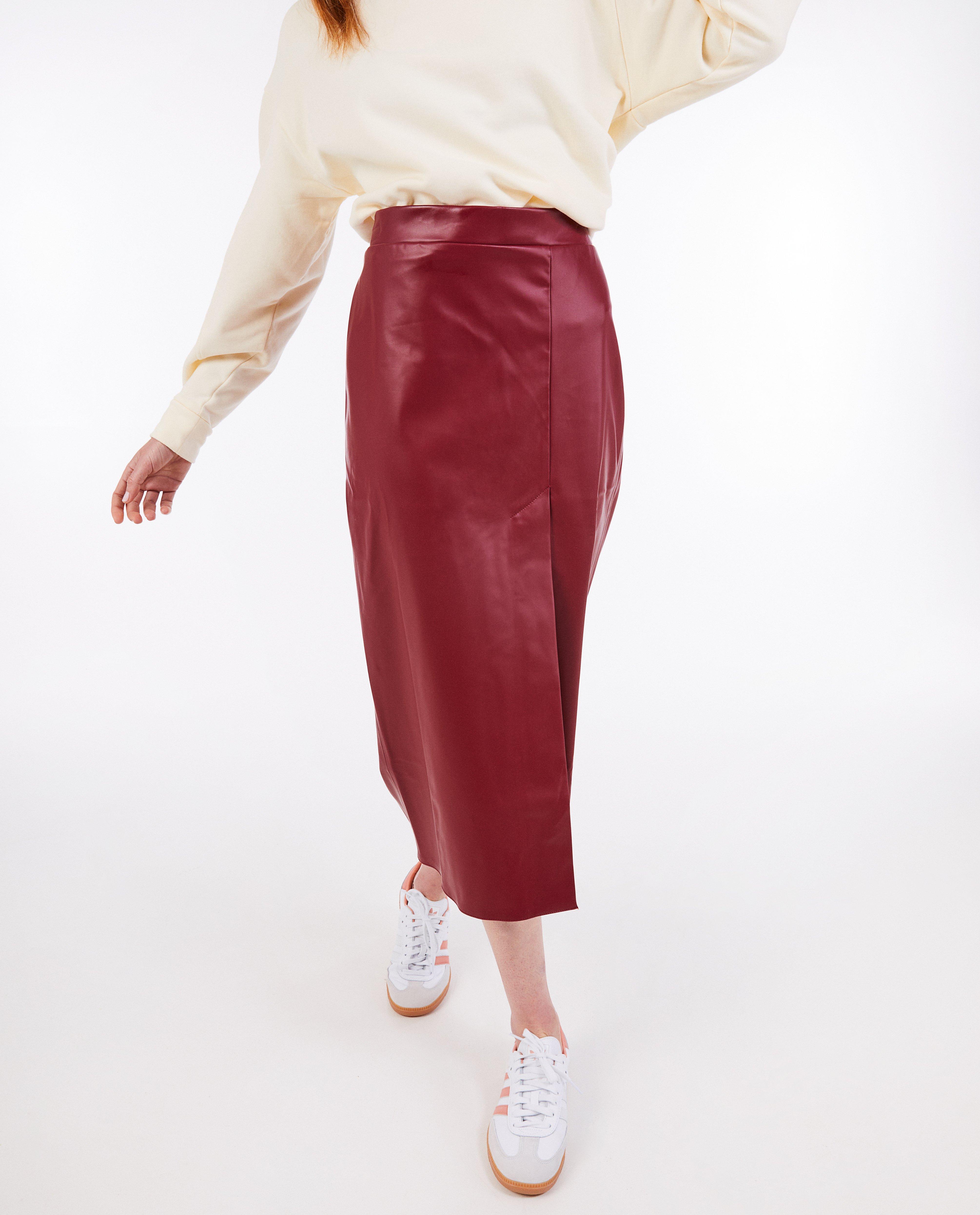 Rokken - Rok met leather look