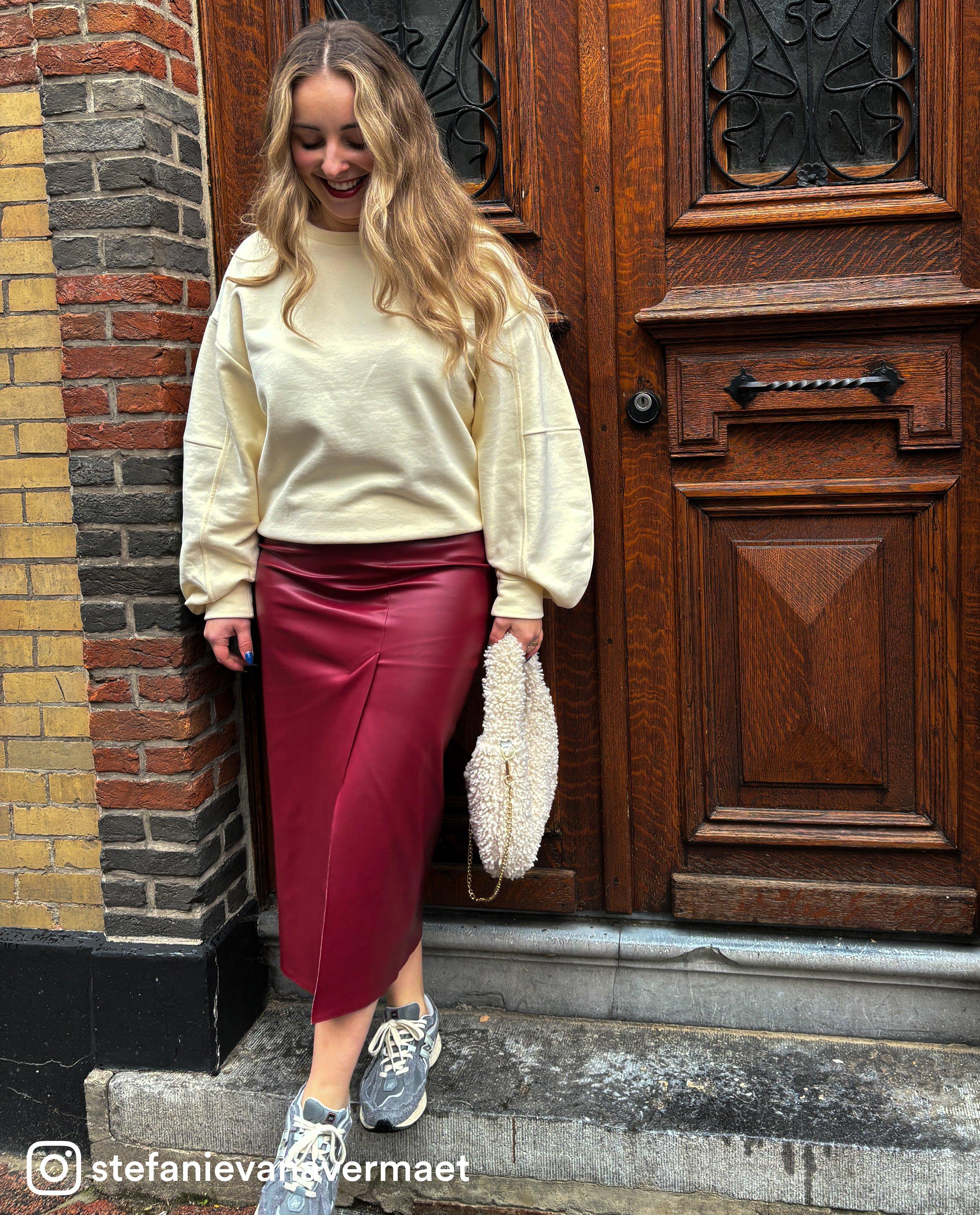 Rokken - Rok met leather look