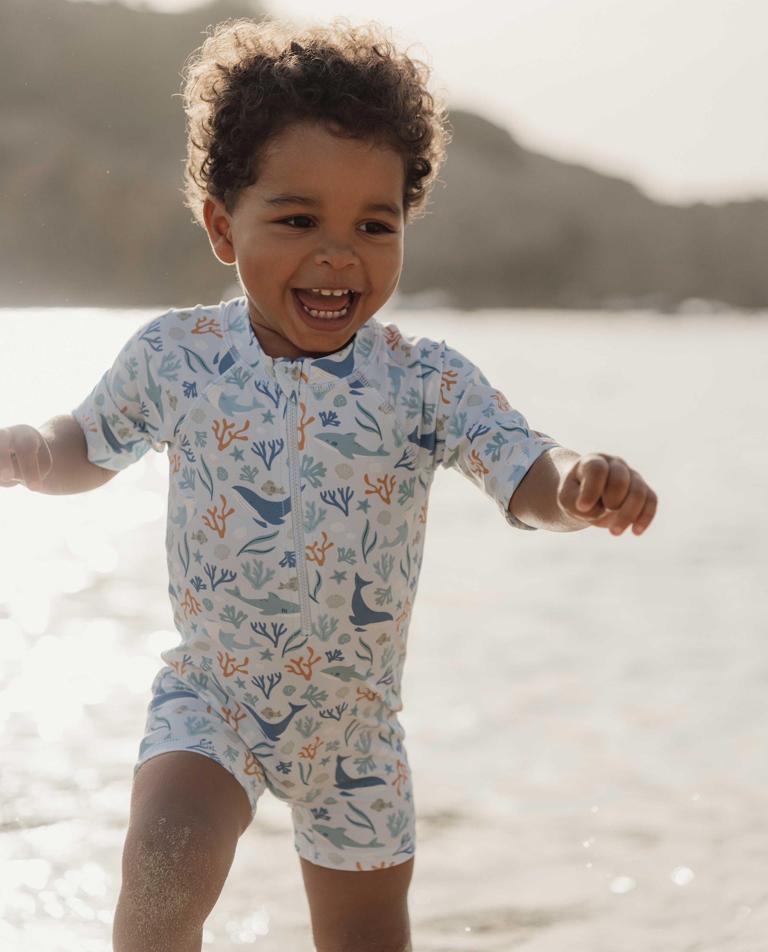 Zwempak met zeedierenprint, UPF 50+ - null - Little Dutch