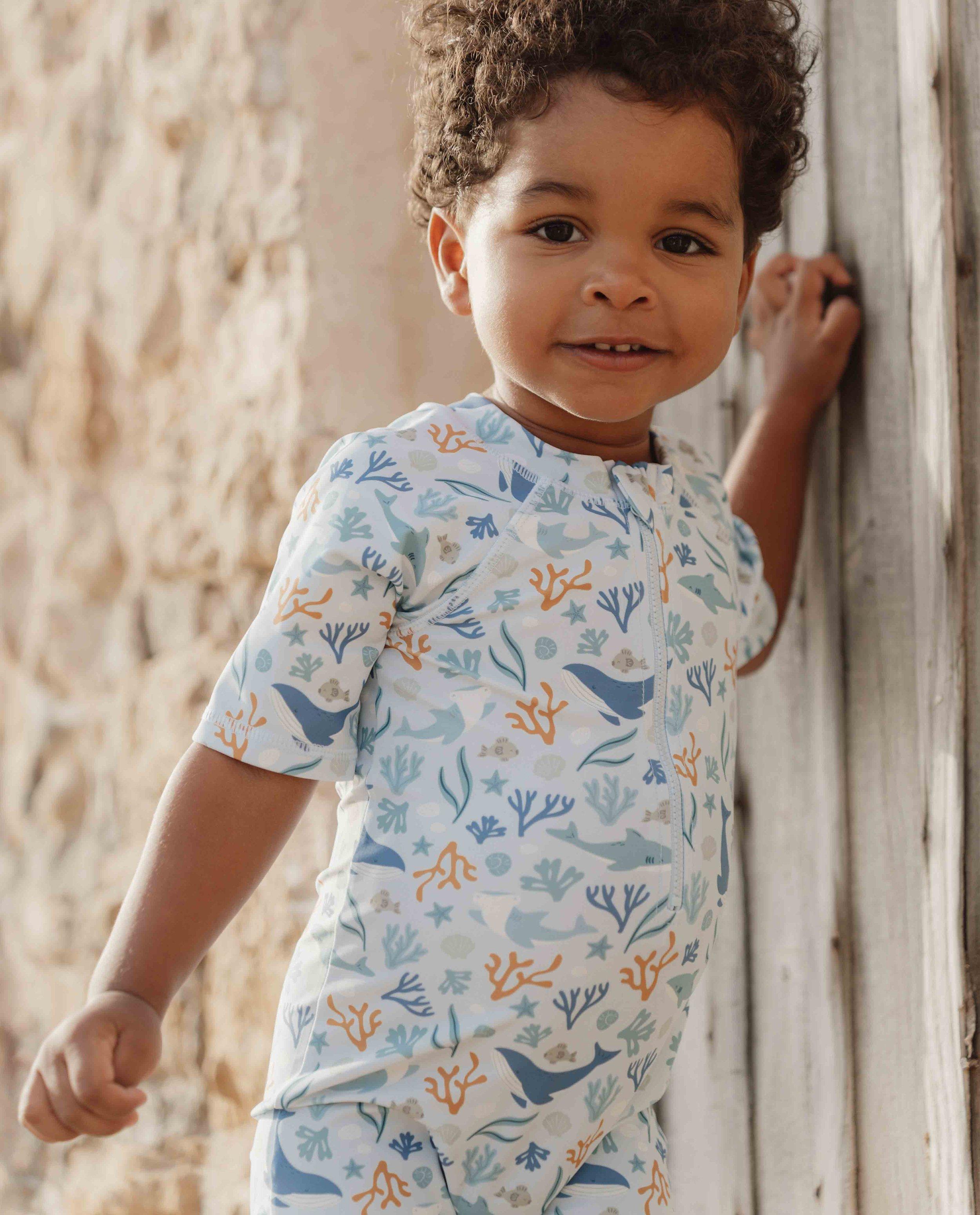 Zwemkleding - Zwempak met zeedierenprint, UPF 50+
