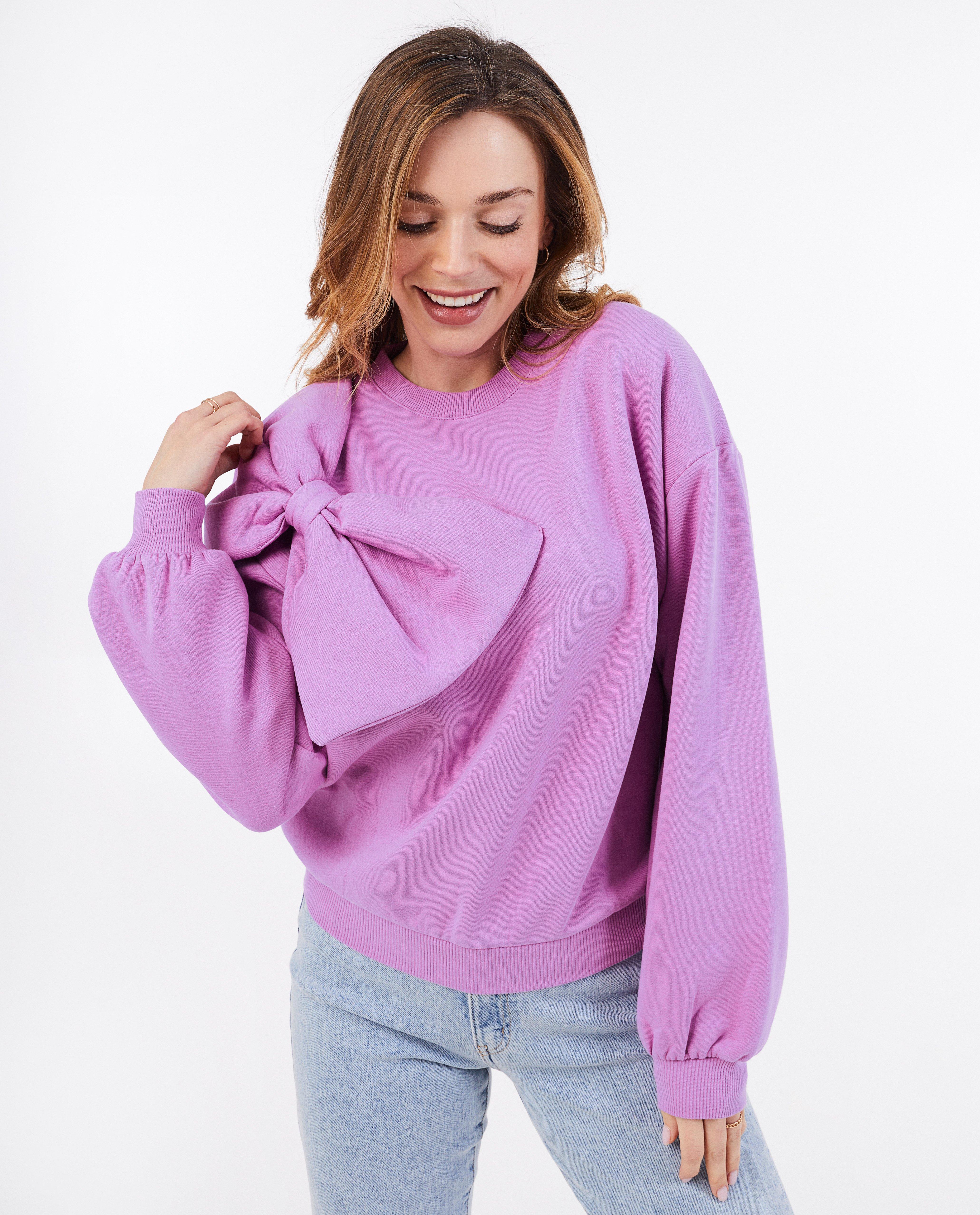 Sweats - Sweat rose avec un nœud