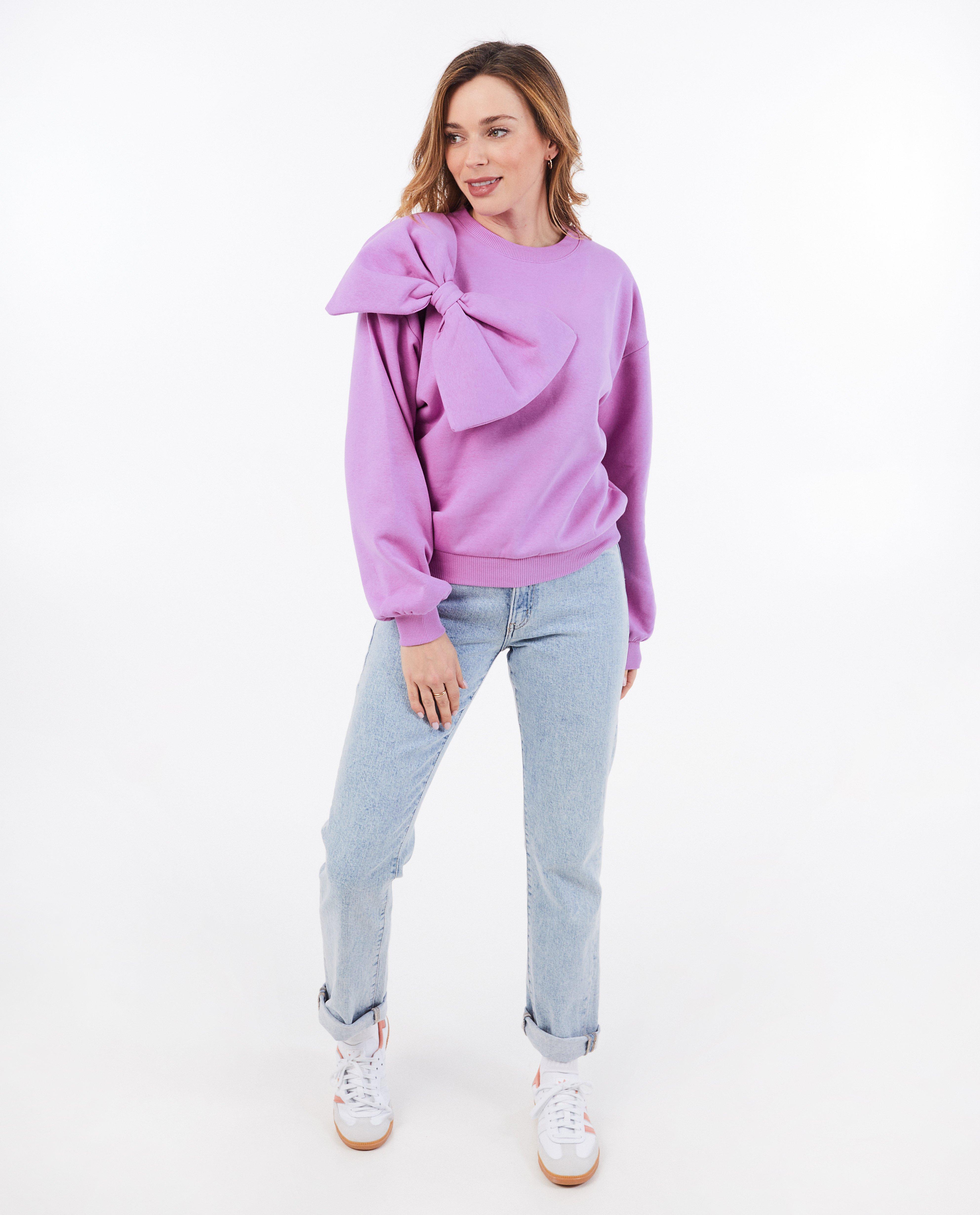 Sweaters - Roze sweater met strik