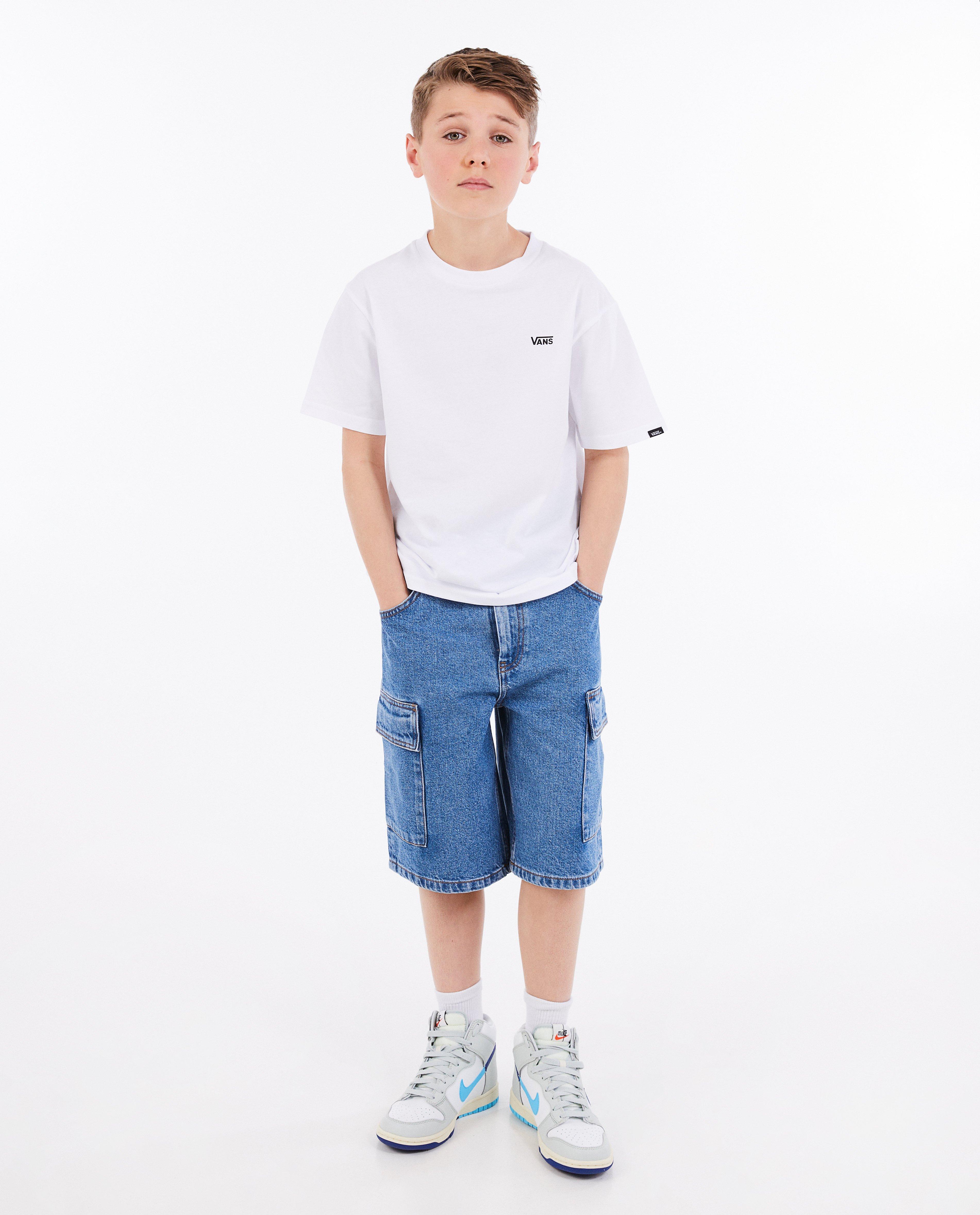 Short en jeans bleu, coupe skater - null - Fish & Chips
