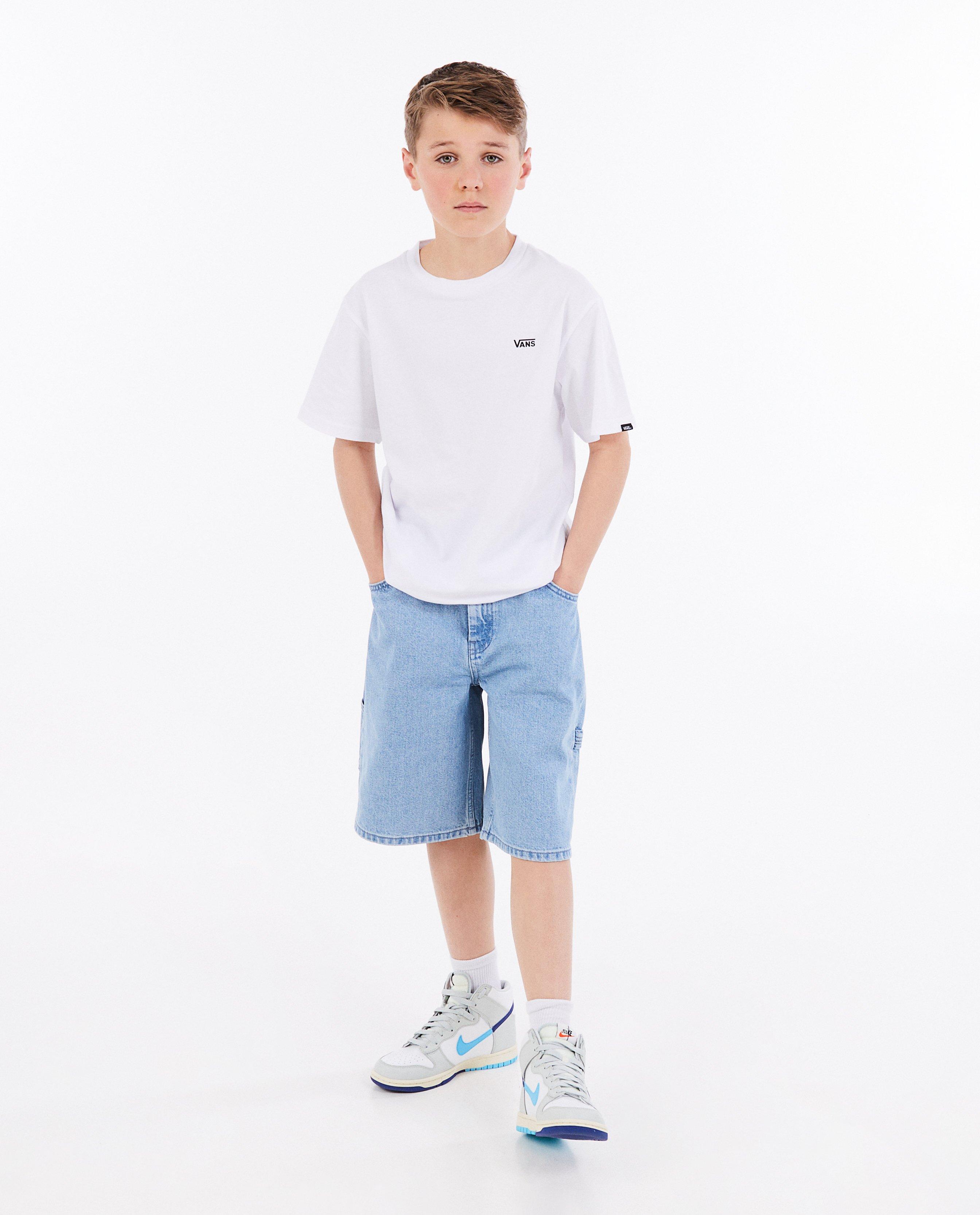 Short en jeans bleu clair, coupe skater - D&eacute;tails du produit - bleu clair - image num&eacute;ro 1