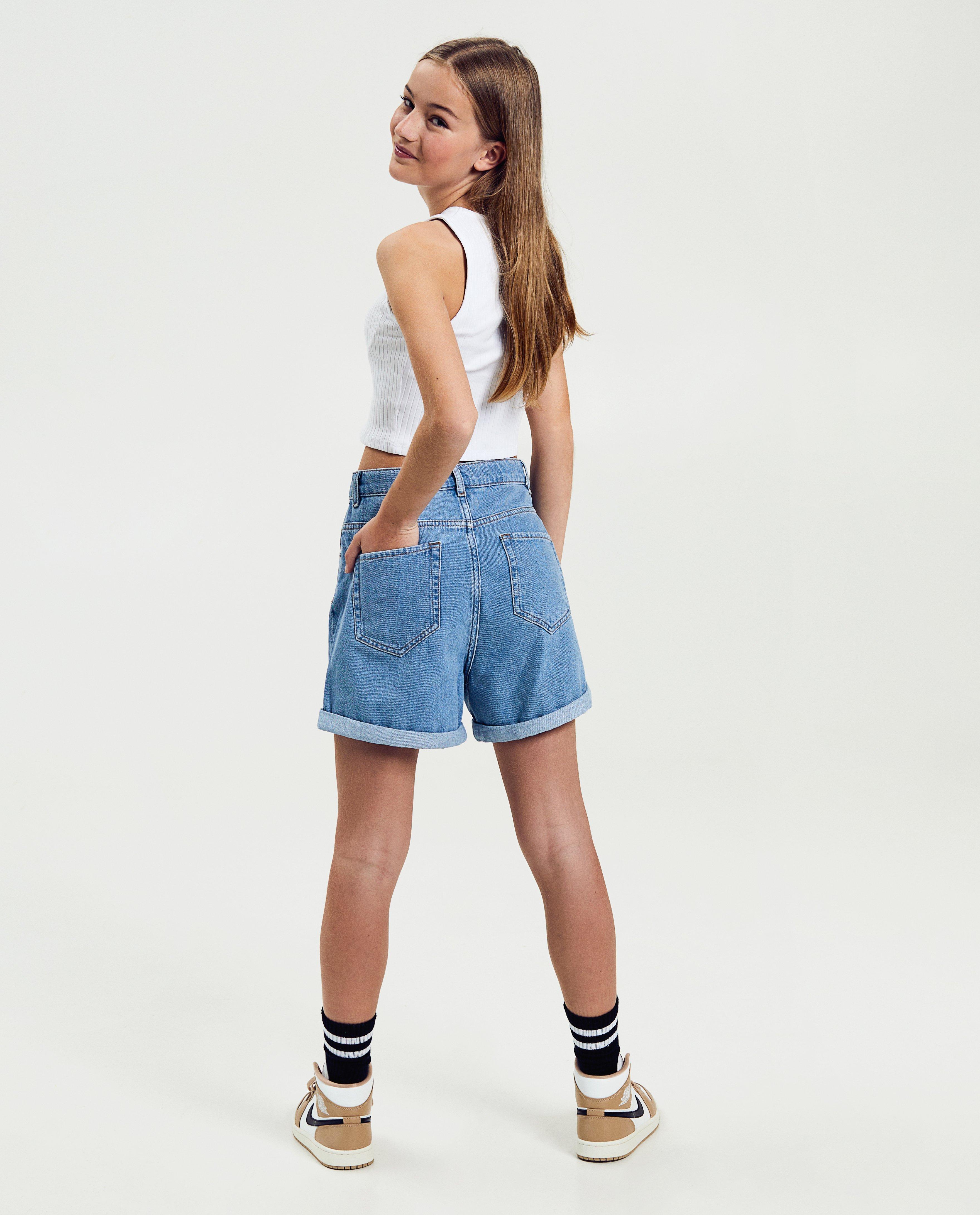 T-shirts - Top met fijne rib, cropped fit
