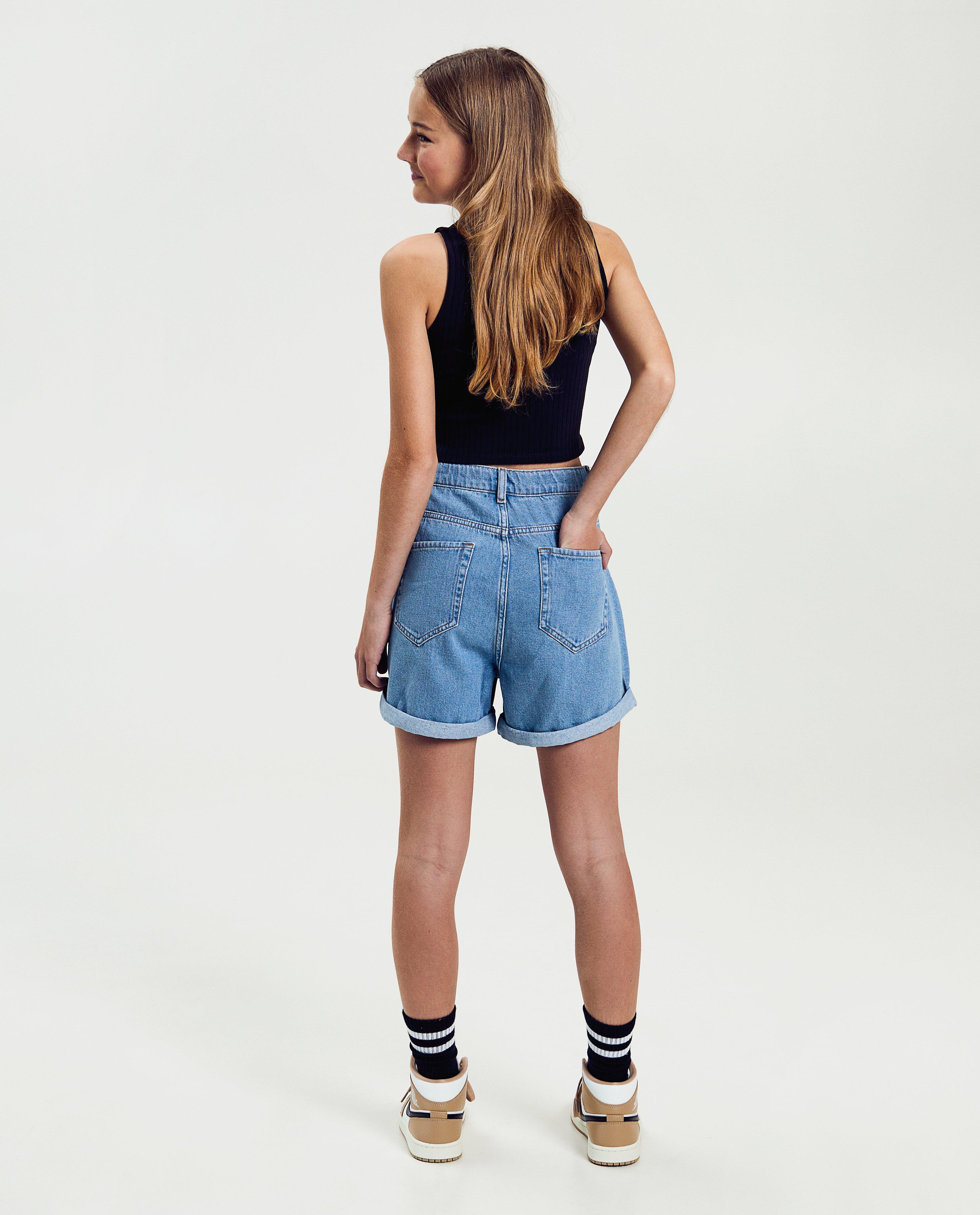 T-shirts - Top met fijne rib, cropped fit