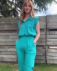 Pantalon turquoise à taille haute