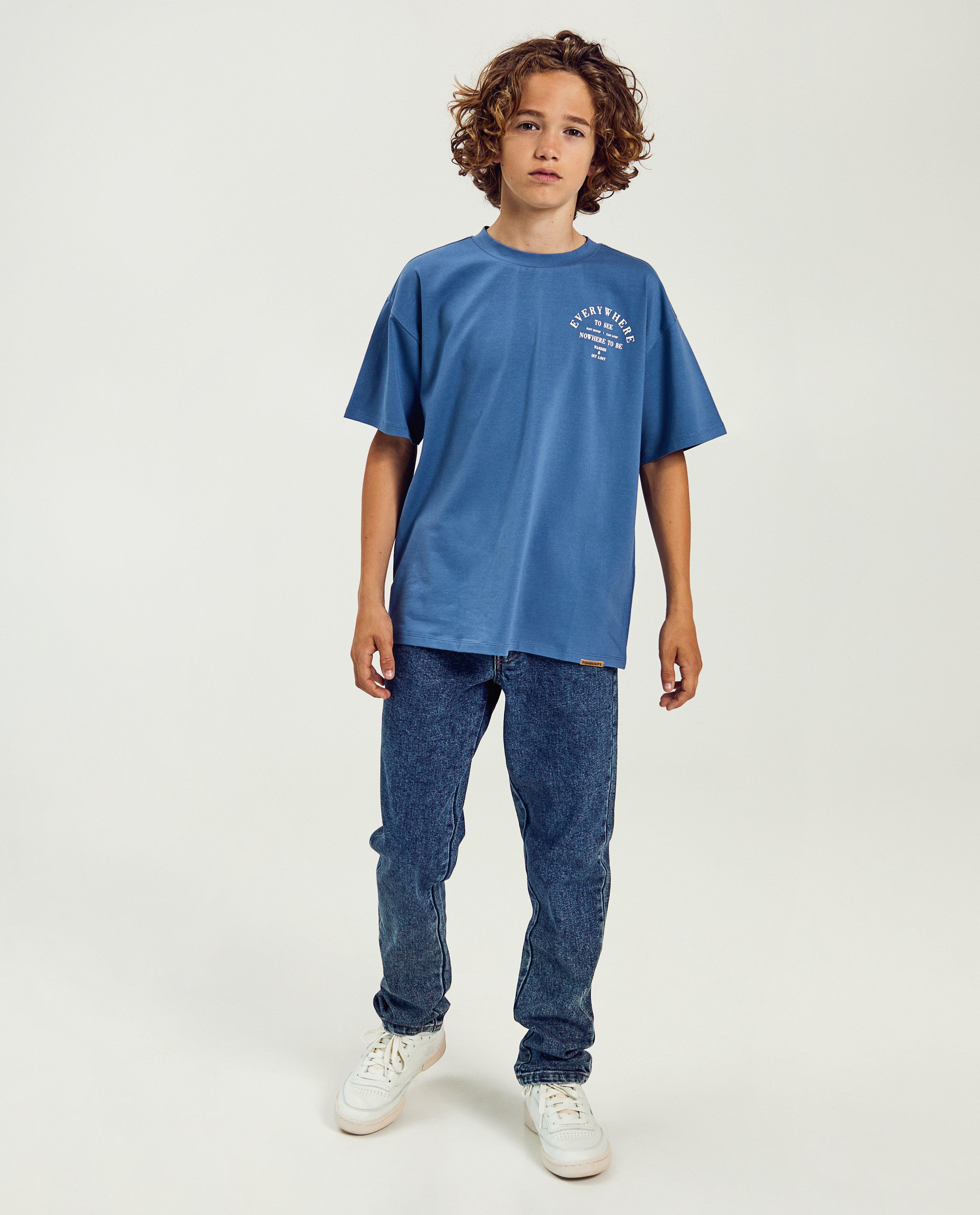 T-shirt Basique Garçon George - Bleu, Coton, Taille 2 Ans - Col Rond, Manches Courtes