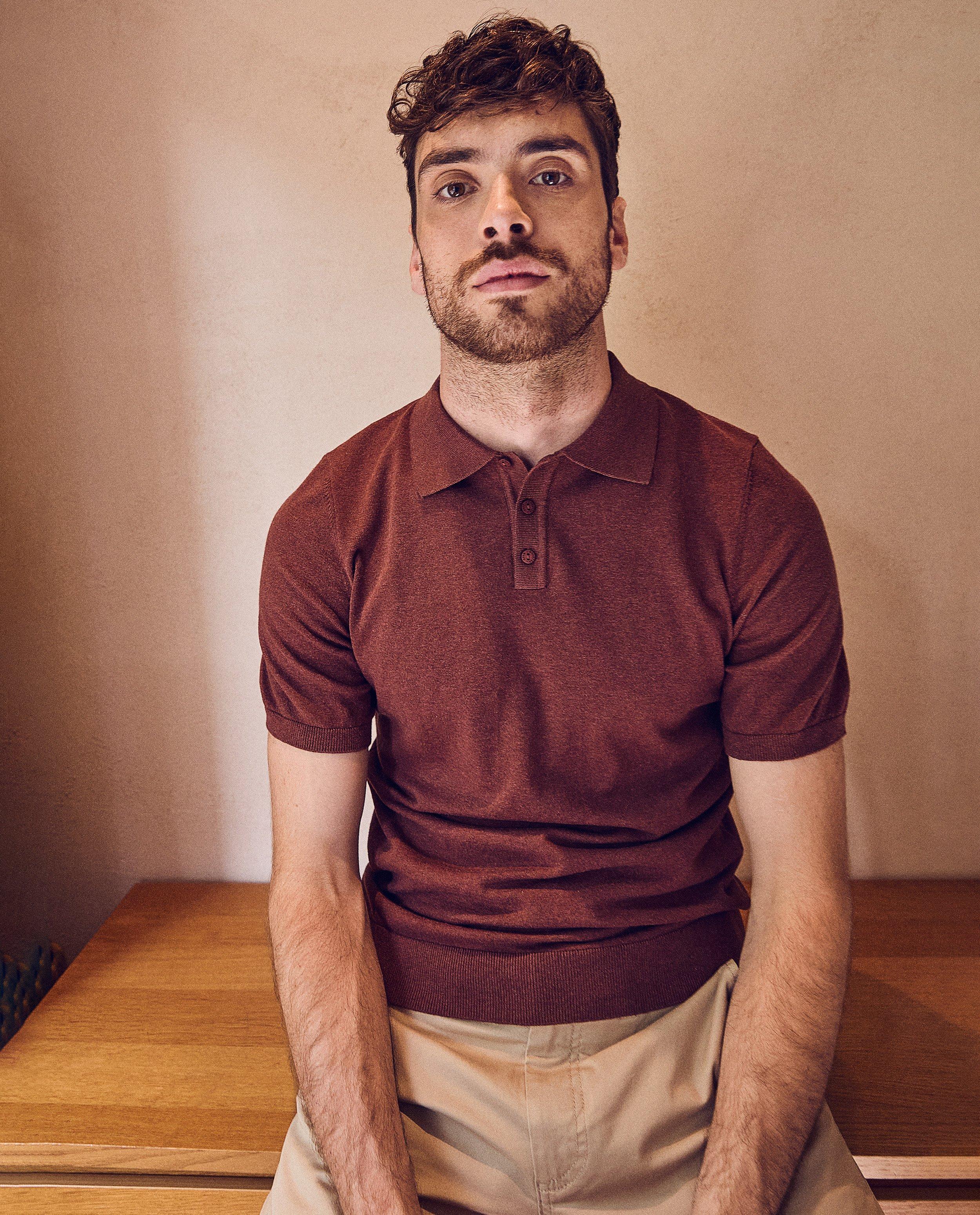 Polo rouge foncé, slim fit - null - Quarterback