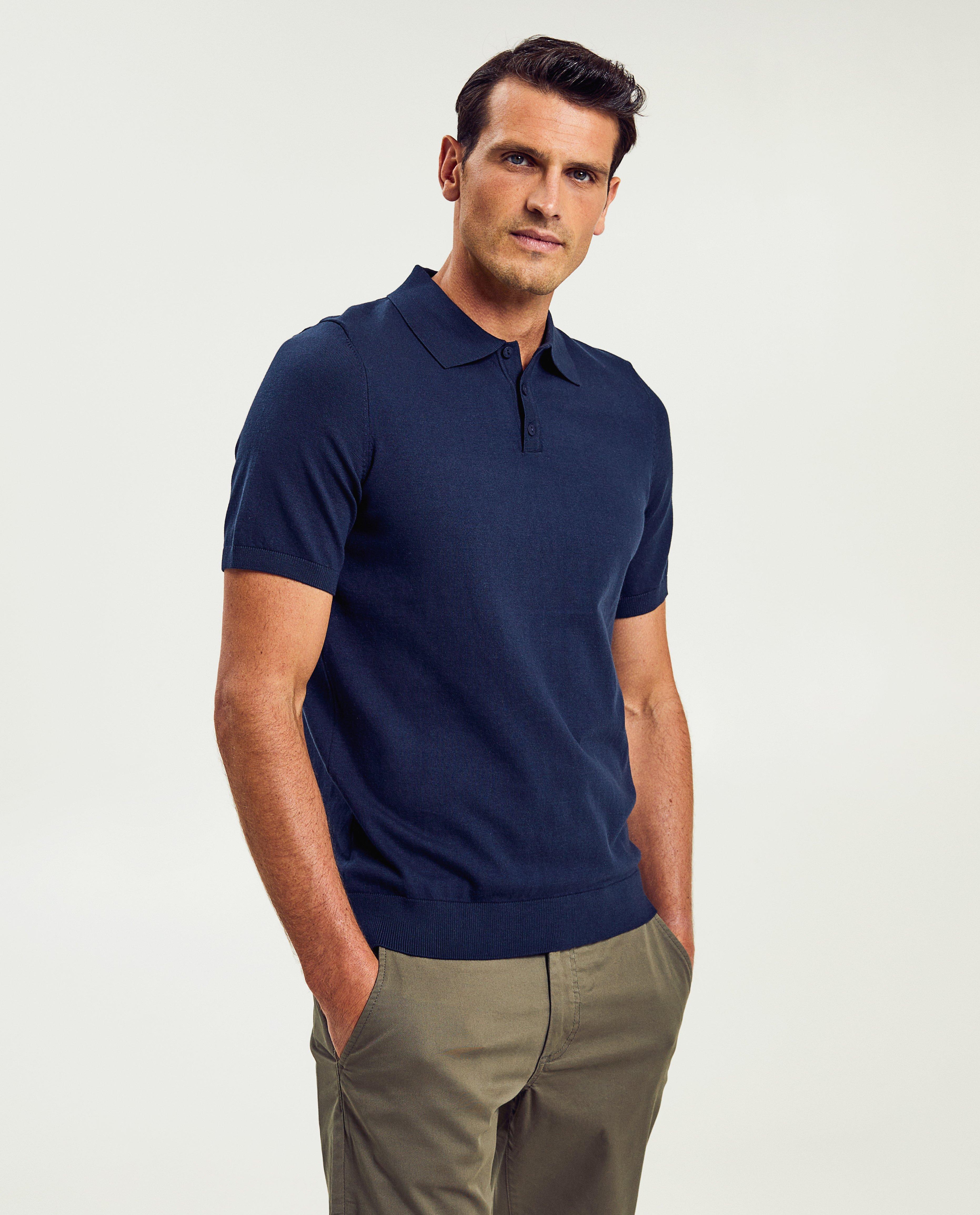 Donkerblauwe polo, slim fit - null - Quarterback