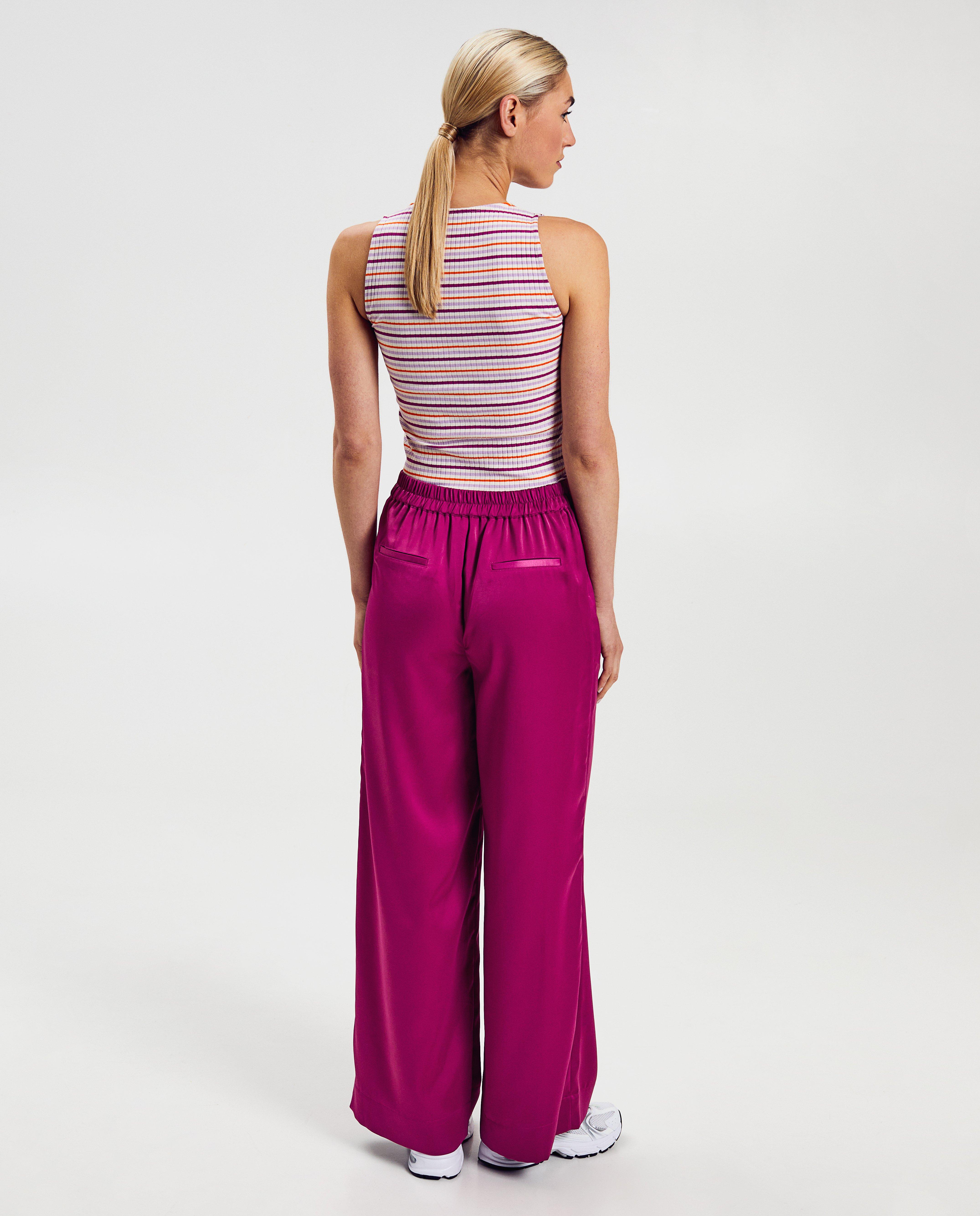 Satijnen broek, wide leg fit - Product Detail - felroze - afbeelding nummer 2