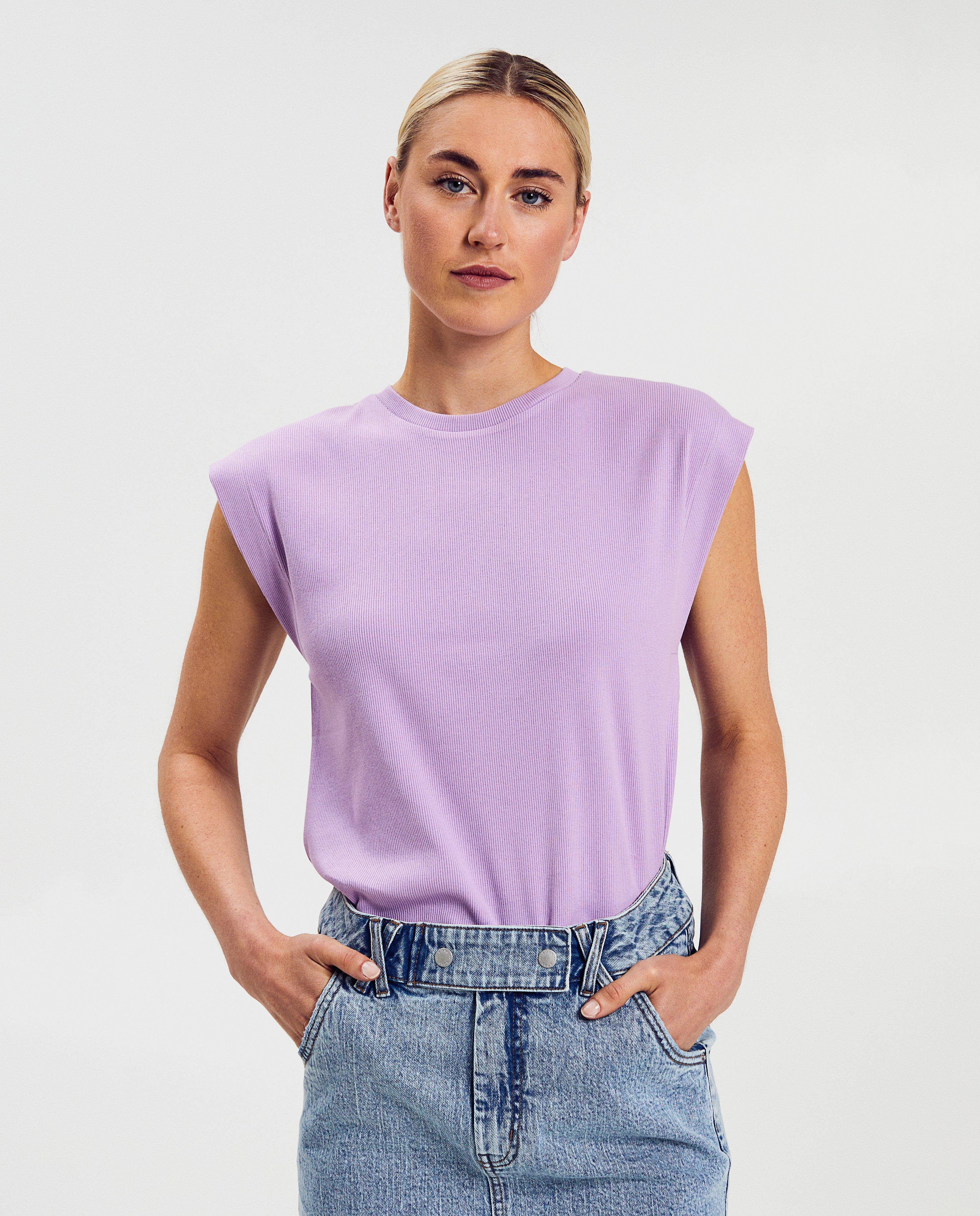 T-shirt &agrave; fines c&ocirc;tes - D&eacute;tails du produit - lilas - image num&eacute;ro 2