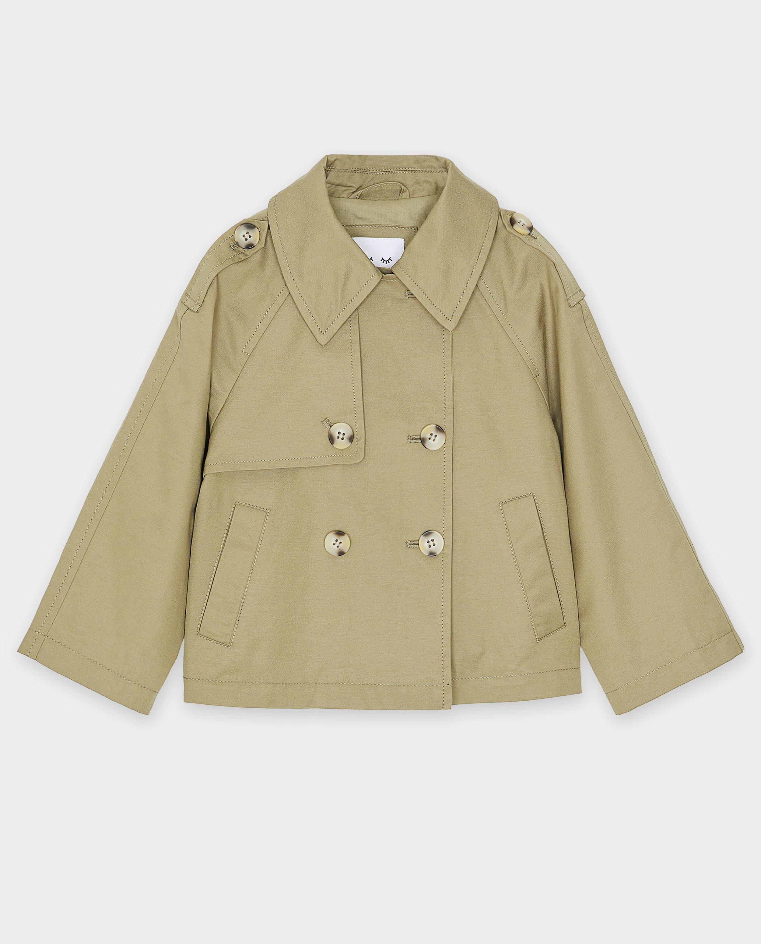 Poncho's en teddy's - Groene trenchcoat