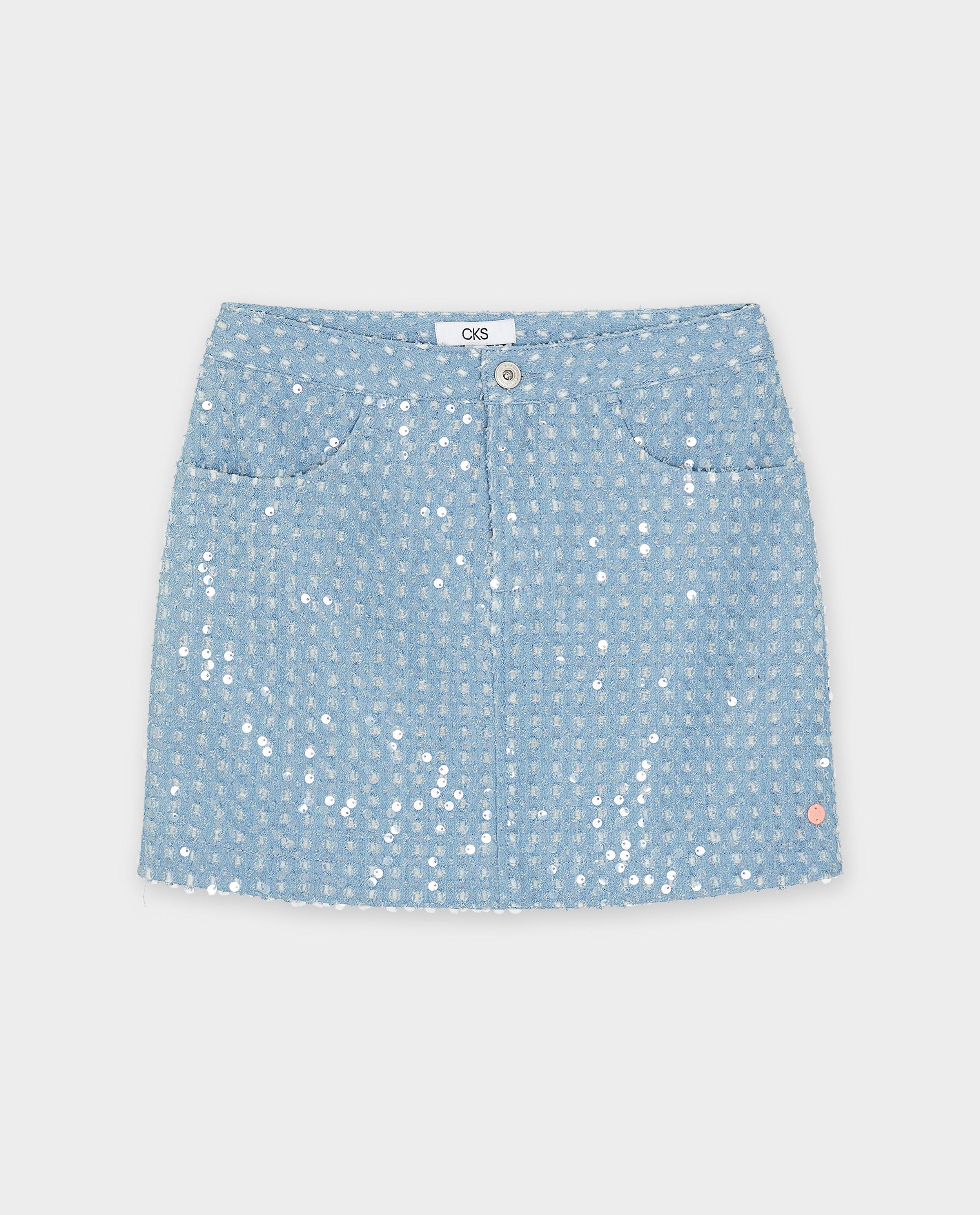 Rokken - Jeansrok met pailletjes
