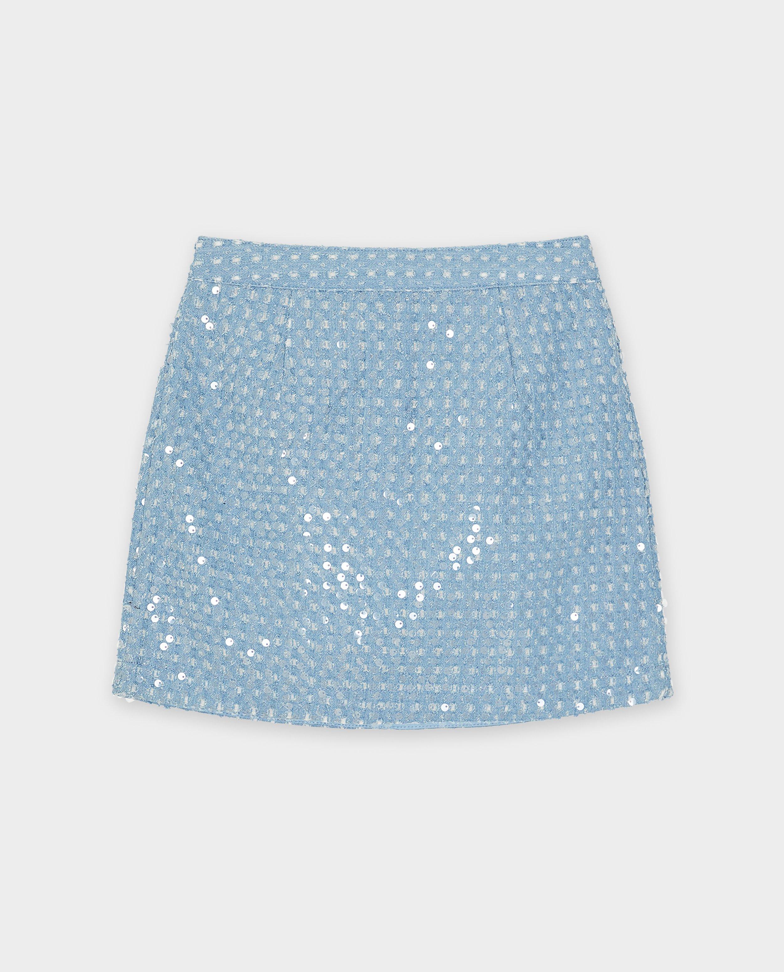 Rokken - Jeansrok met pailletjes