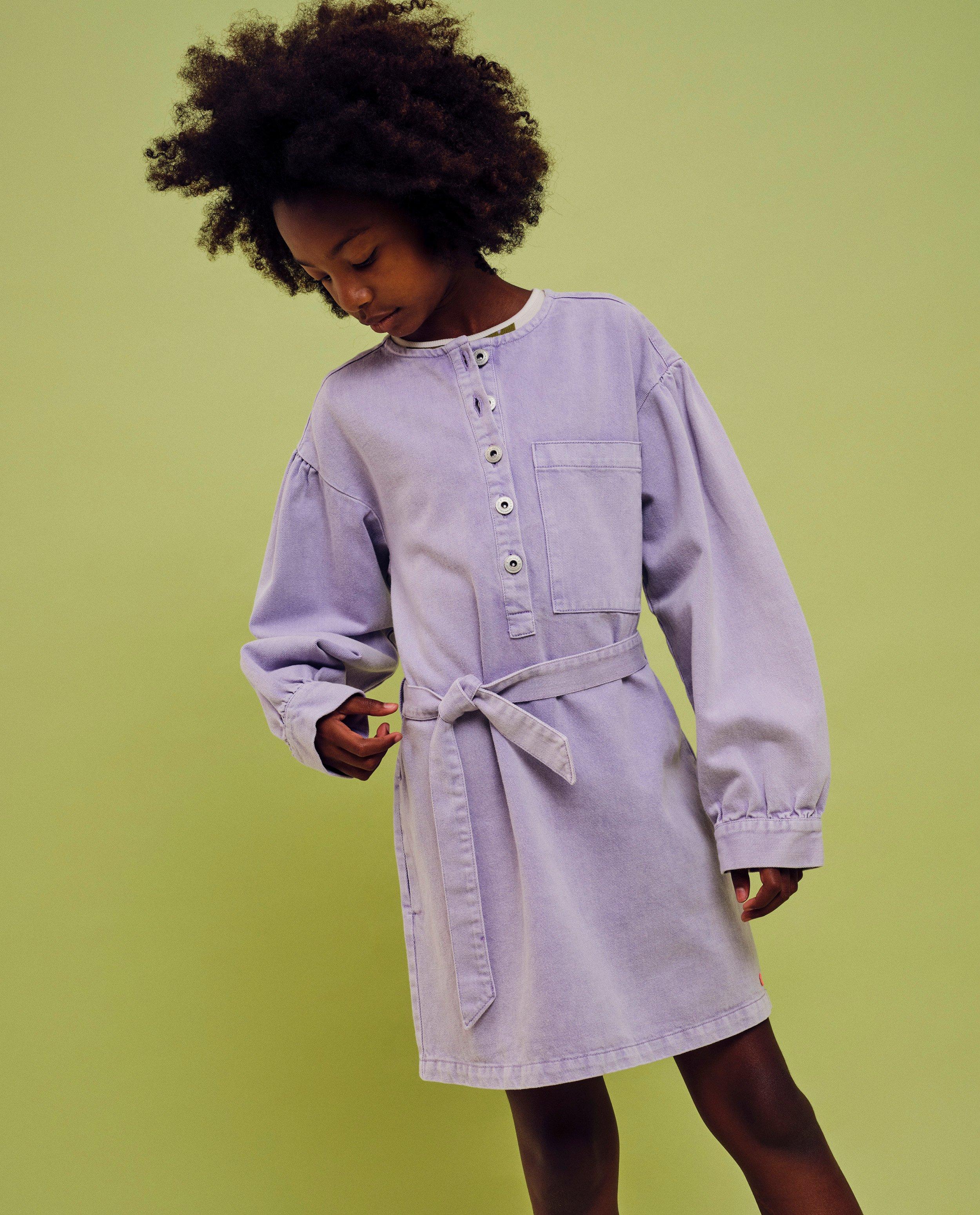 Robe en jeans mauve - D&eacute;tails du produit - violet - image num&eacute;ro 1